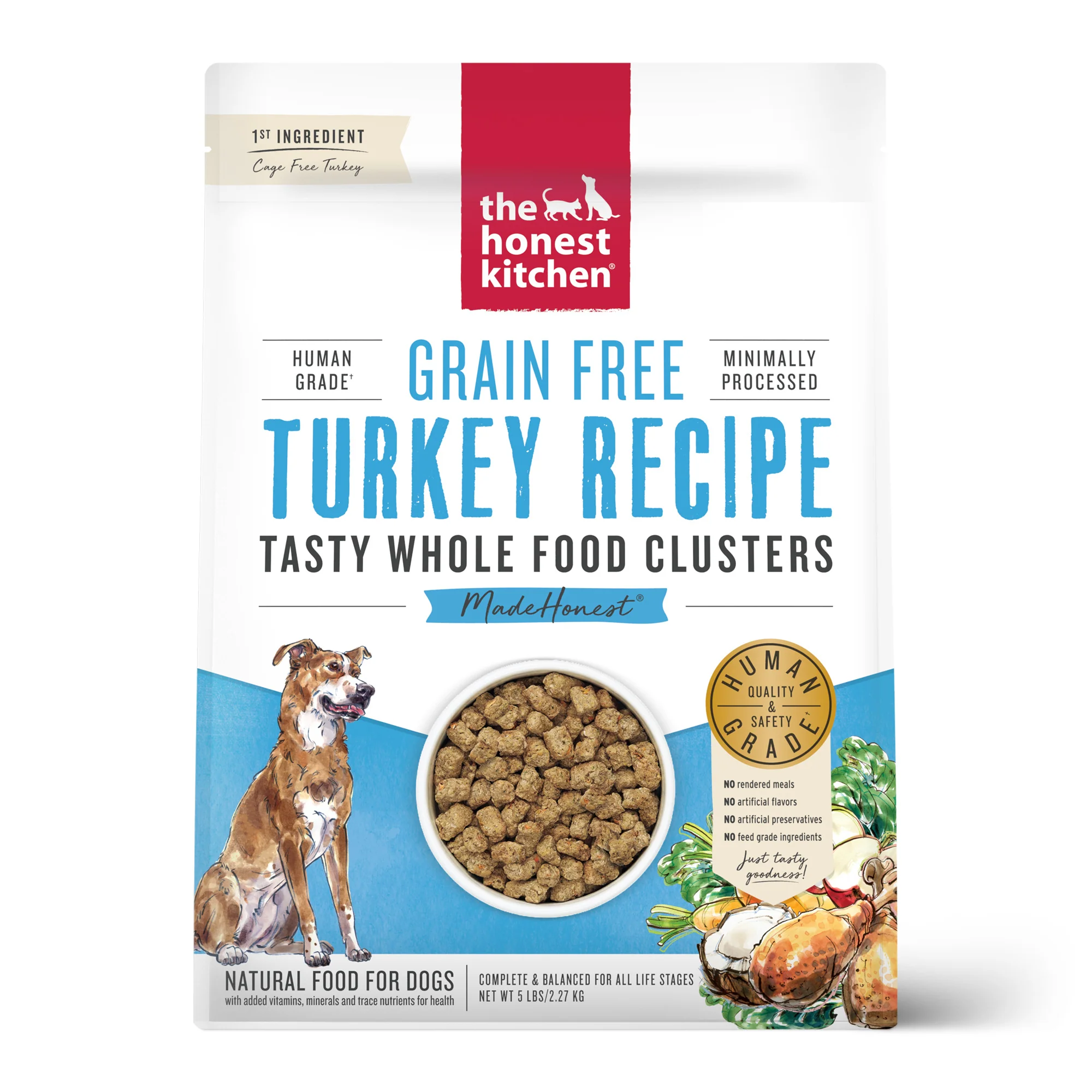 The Honest Kitchen Whole Food Clusters Grain Free Turkey Dry Dog Food 5lb - Image 1