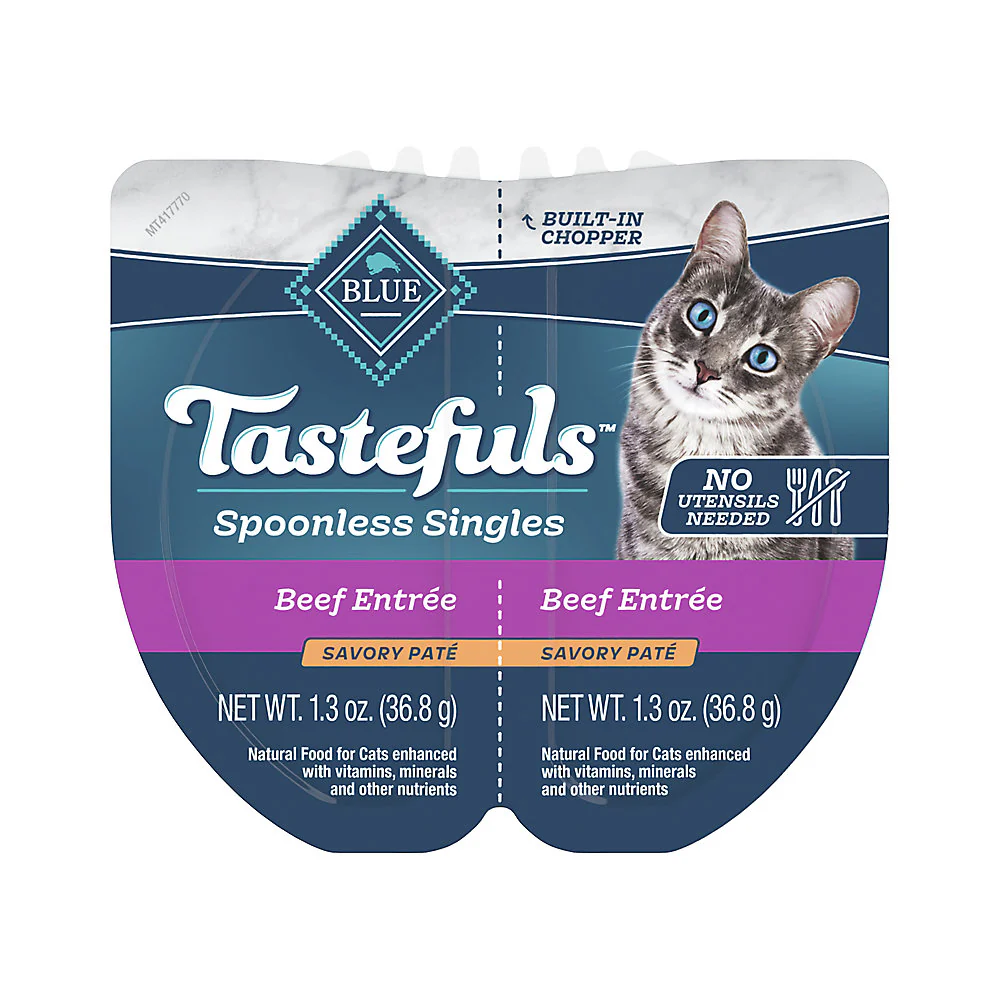 Blue Buffalo Tastefuls Spoonless Singles eef Entree Pate Adult Dry Cat Food - 2.6oz - Image 1
