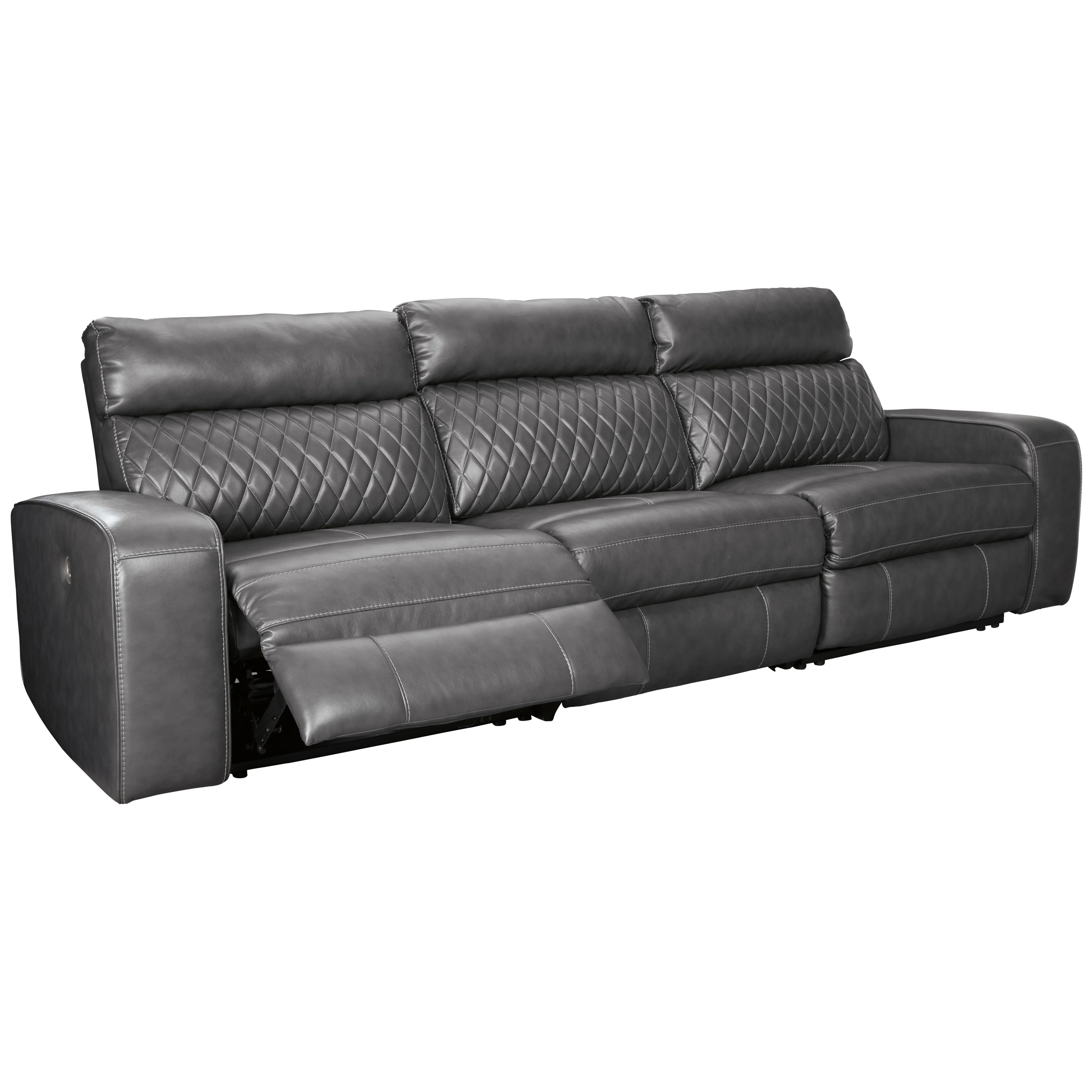 Signature Design by Ashley Samperstone Power Reclining Leather Look 3 pc Sectional 5520358/5520346/5520362 - Image 2