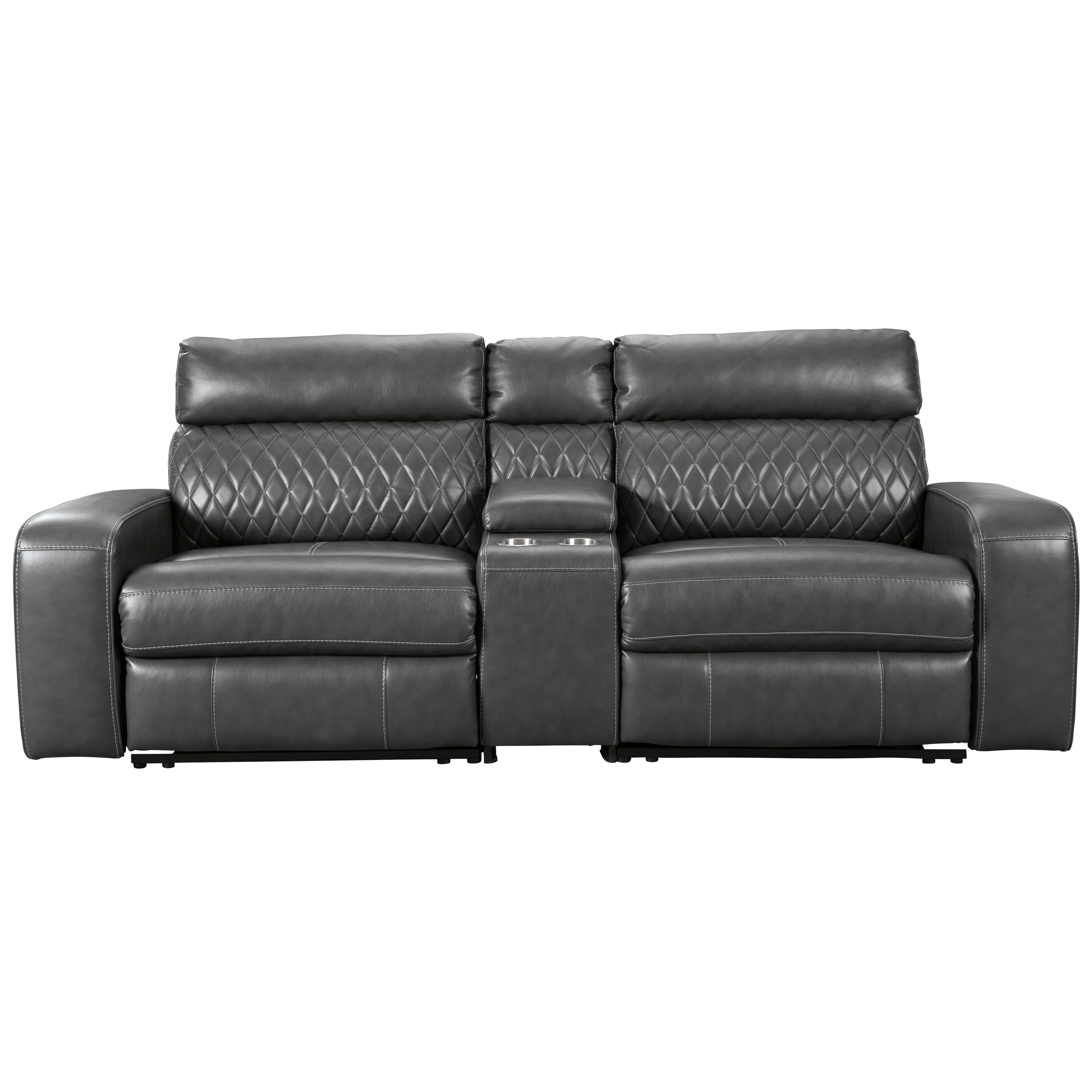 Signature Design by Ashley Samperstone Power Reclining Leather Look 3 pc Sectional 5520358/5520357/5520362 - Image 1