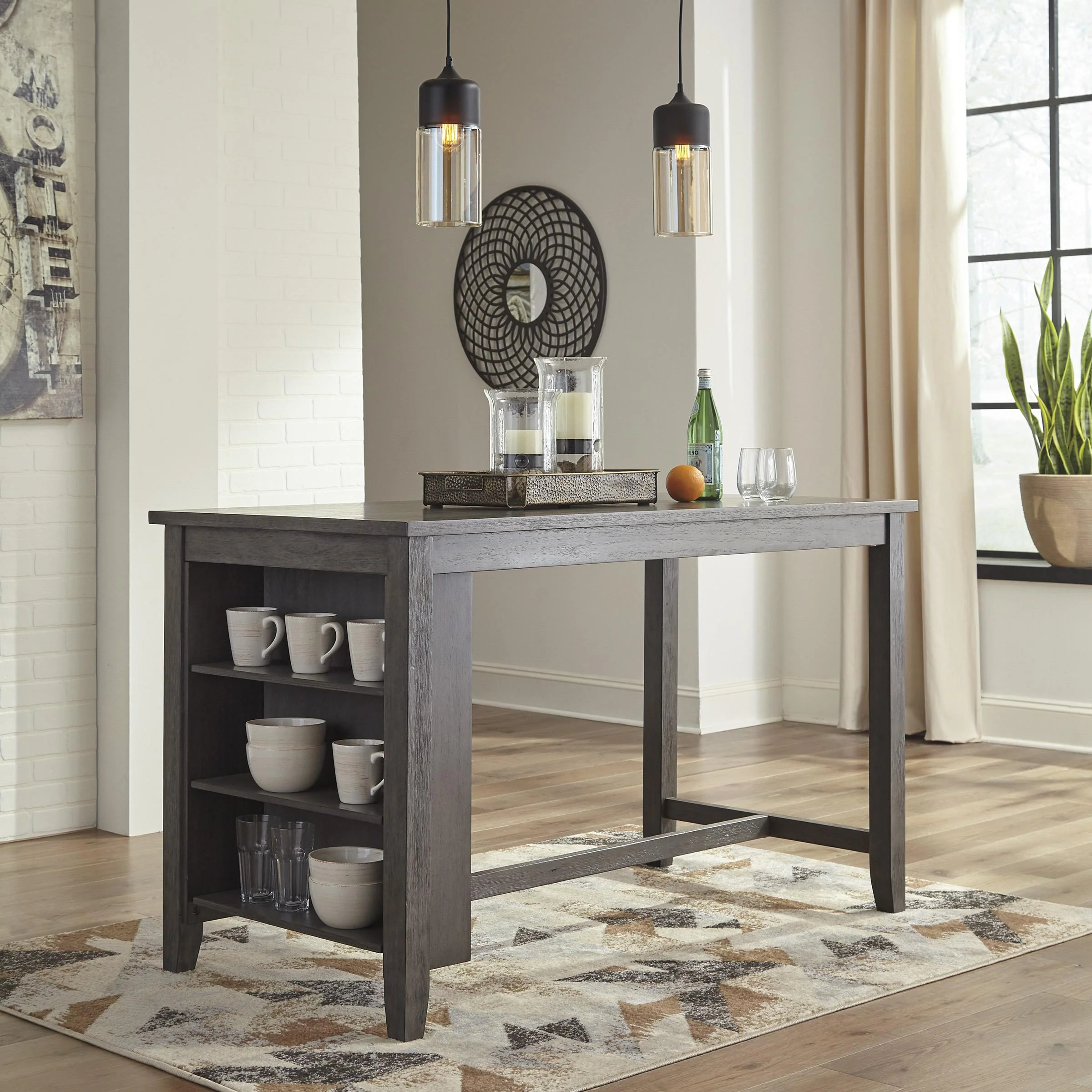 Signature Design by Ashley Caitbrook Counter Height Dining Table with Trestle Base D388-13 - Image 2