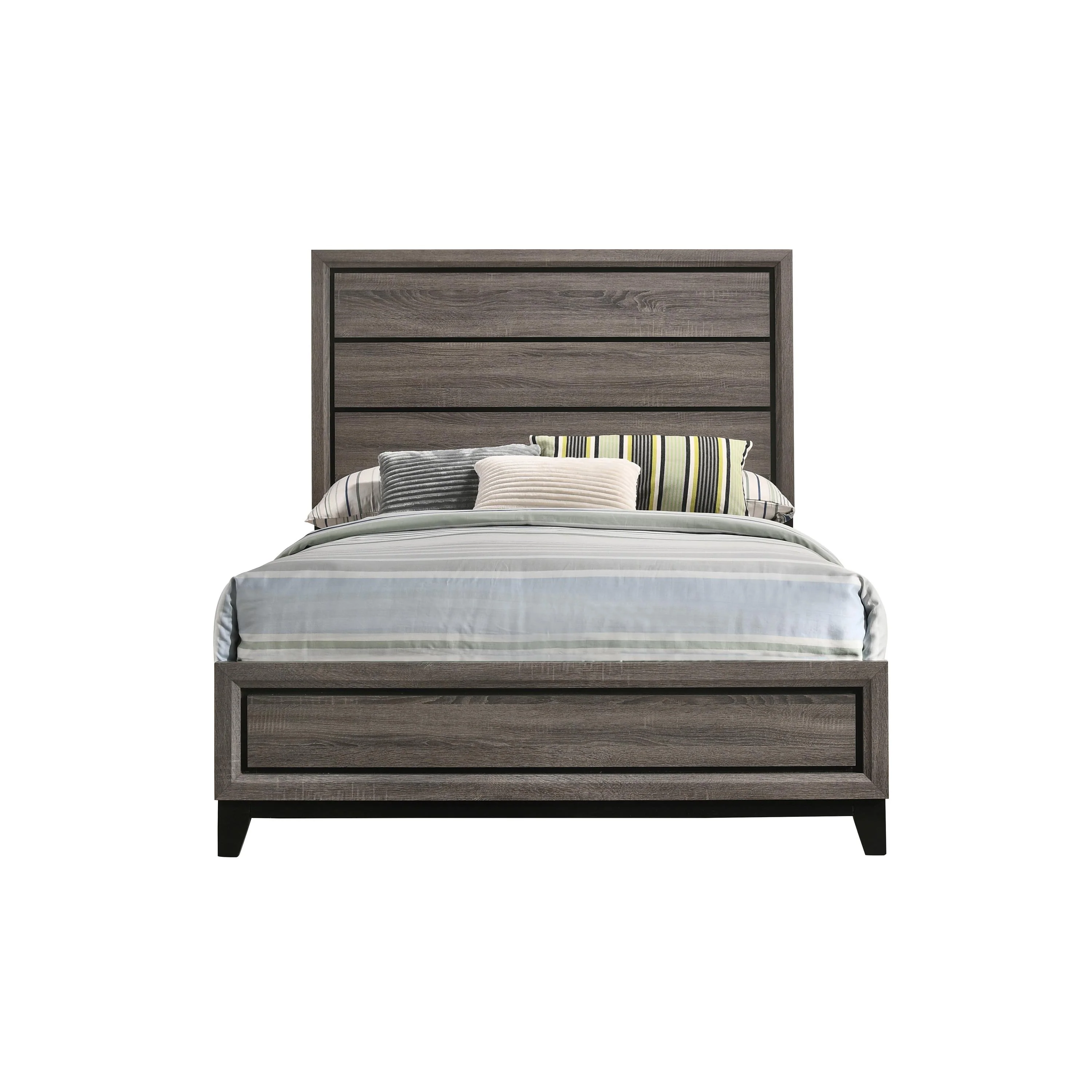 Coaster Furniture Watson 212421Q Wood Queen Panel Bed - Grey Oak - Image 2