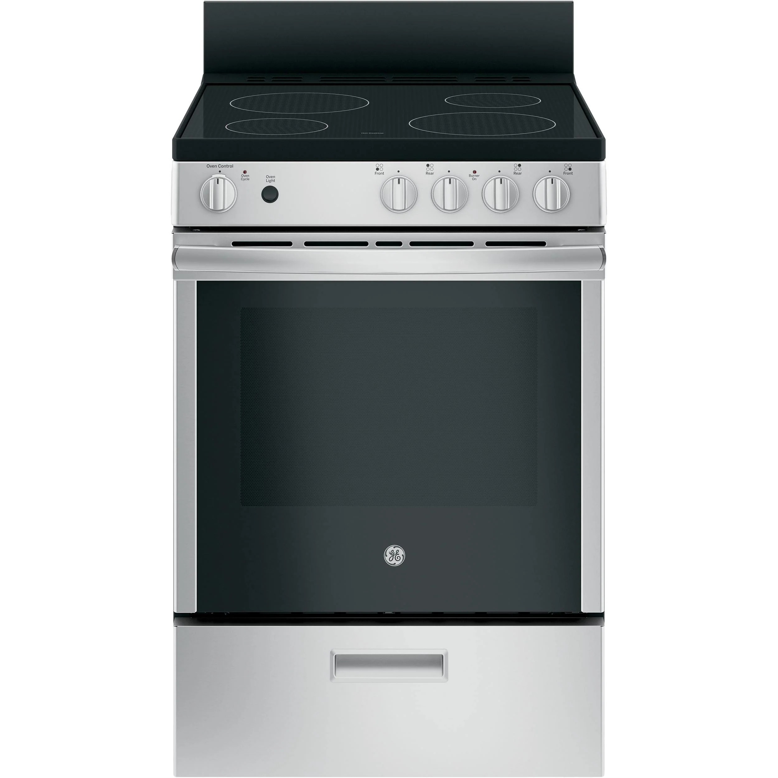 GE 24-inch Freestanding Electric Range with Steam Clean JAS640RMSS