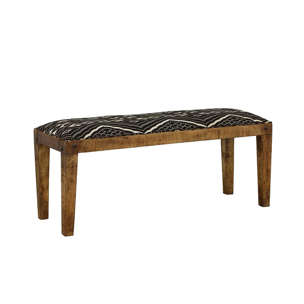 Coaster Furniture Lamont 910177 Fabric Upholstered Accent Bench – Black and Natural