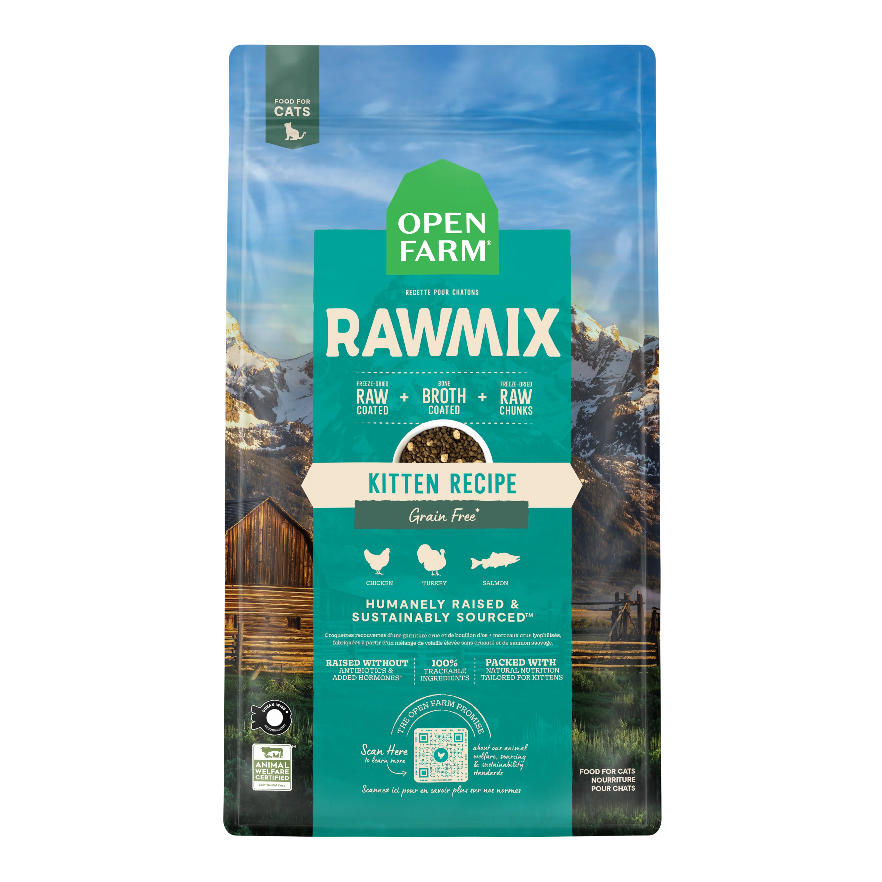 Open Farm Rawmix Kitten Recipe Grain Free Rawmix Recipe 2.25lb Bag