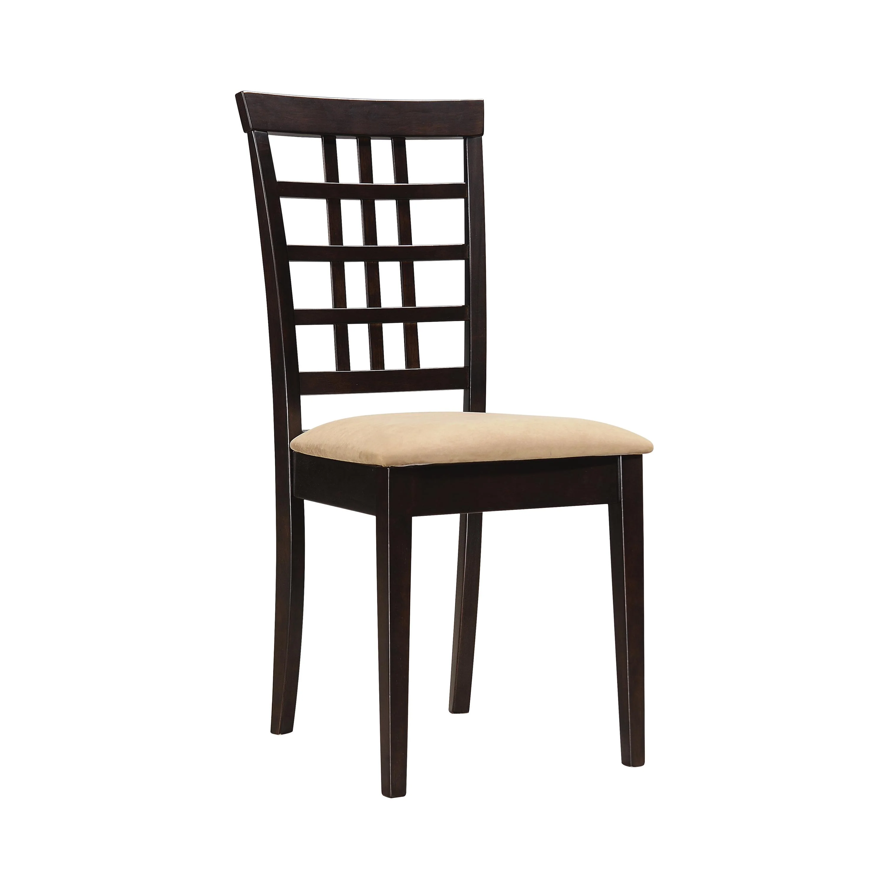 Coaster Furniture Kelso 190822 Lattice Back Dining Side Chair – Cappuccino (Set of 2)
