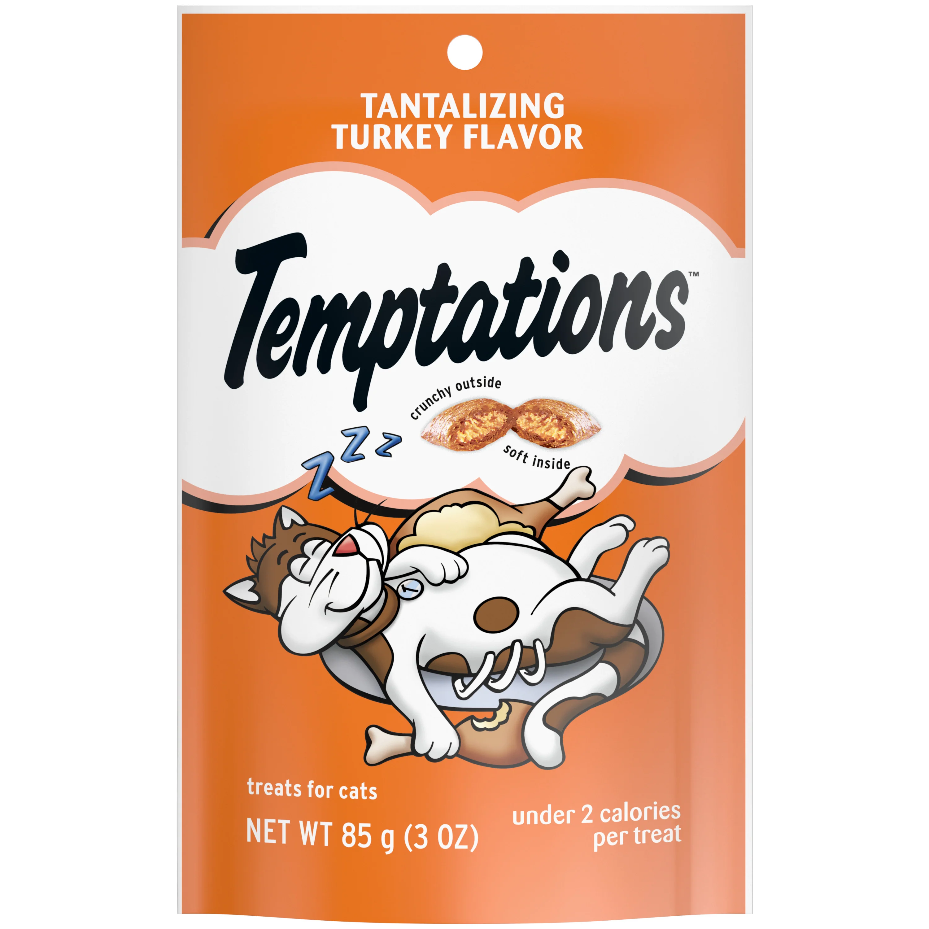 Temptations Classic Crunchy and Soft Cat Treats Tantalizing Turkey Flavor, 3 oz. Pouch - Image 1