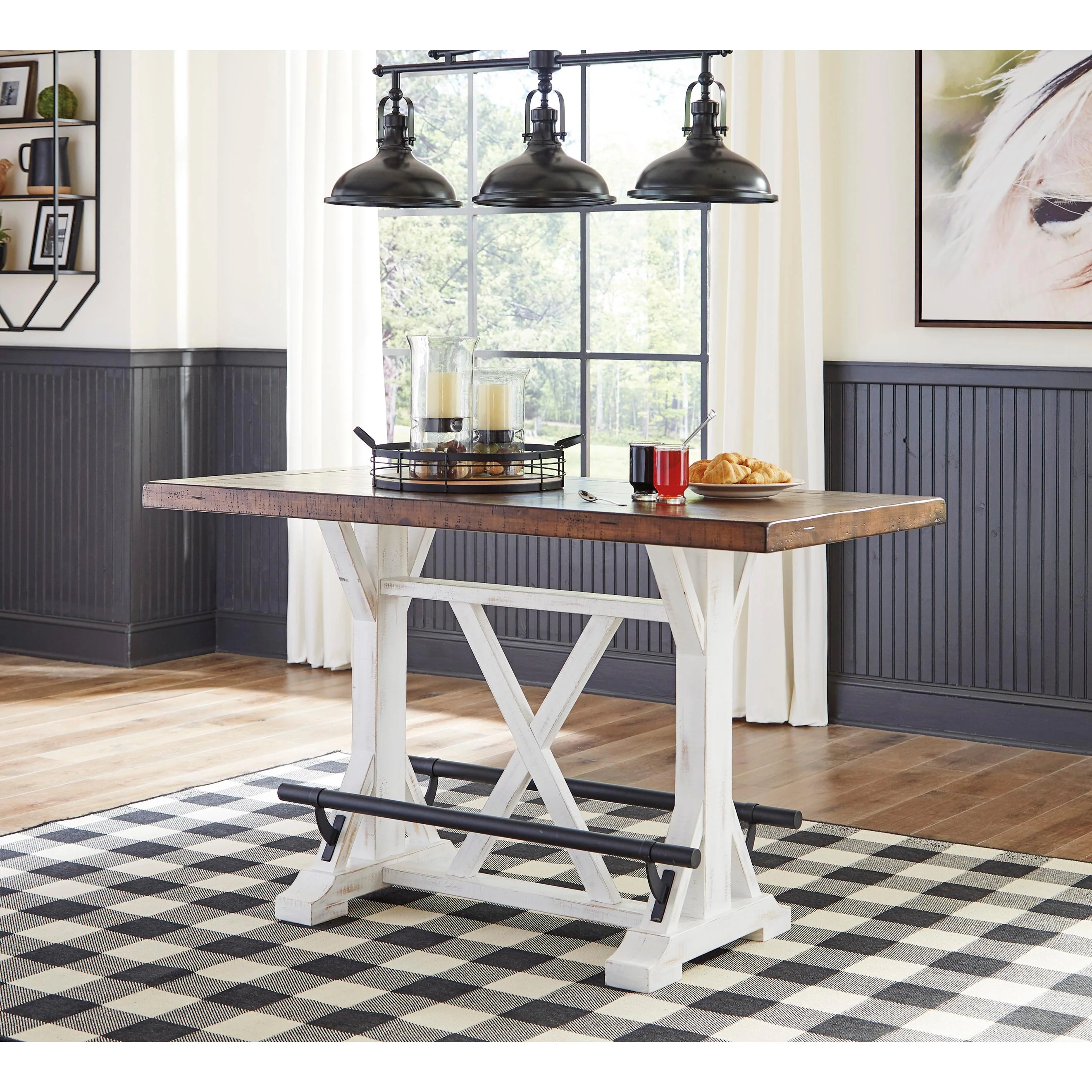 Signature Design by Ashley Valebeck Counter Height Dining Table with Trestle Base D546-13 - Image 2