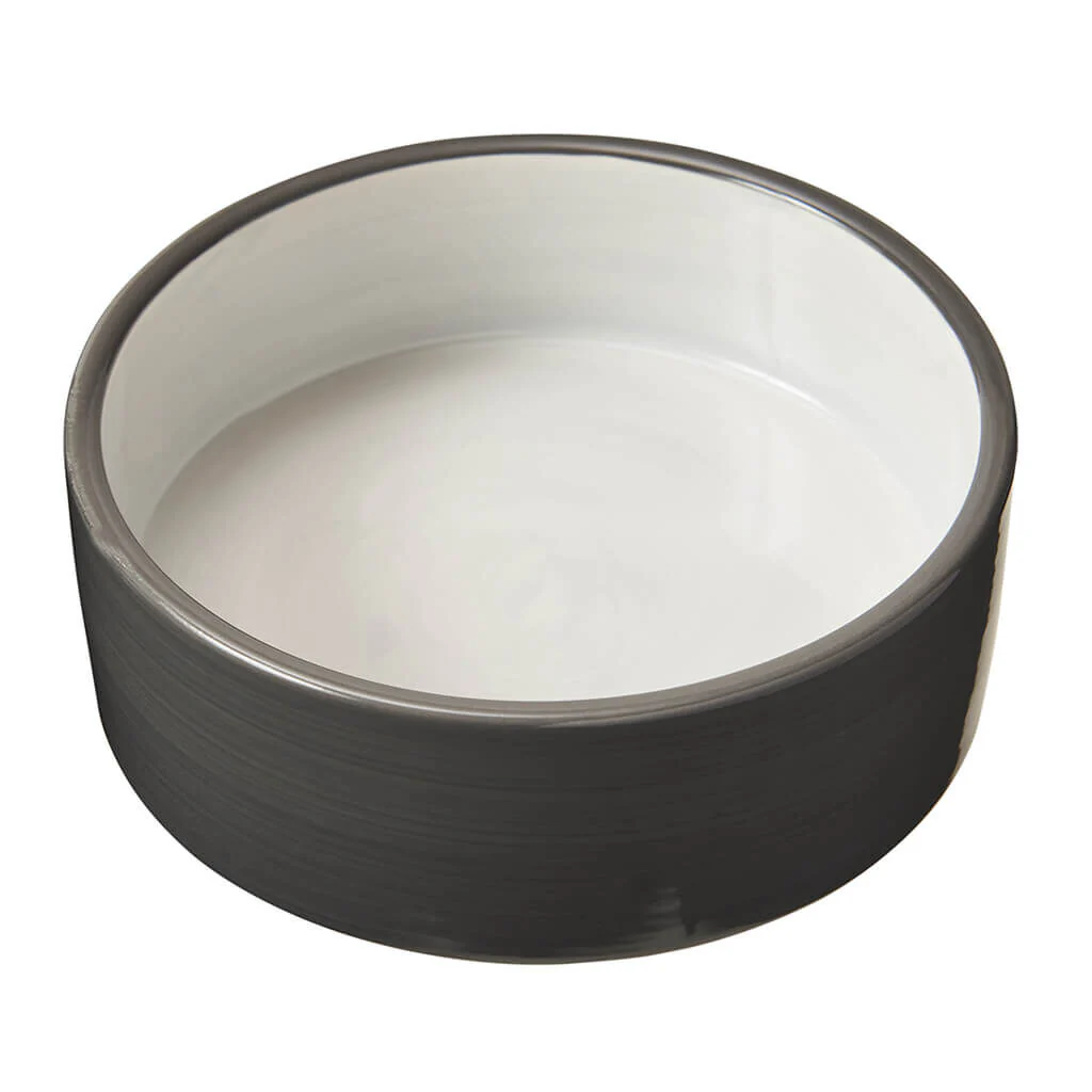Spot Ethical Pet 2 Tone Gray Stoneware Dog Dish 5In - Image 1