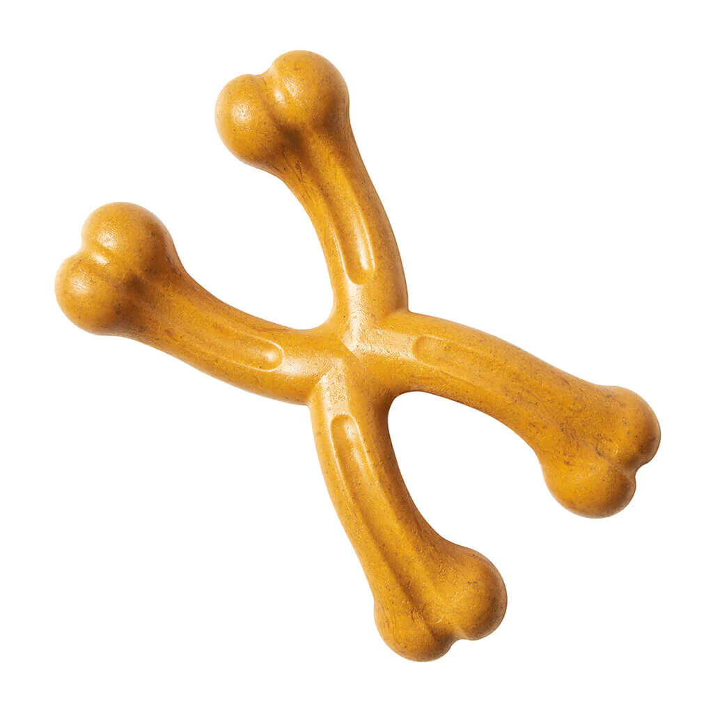 Spot Ethical Pet Dog Chew Bambone Peanut Butter Double Wishbone 7in - Image 1