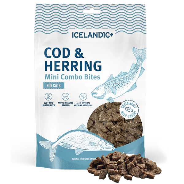 Icelandic+ Cat Combo Bites Mini Cod & Herring 1.75 oz - Image 1