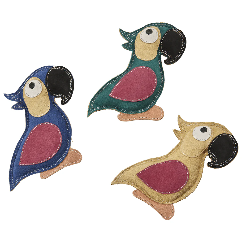 Spot Ethical Pet Dog Toy Dura-Fused Leather Parrot 8In Assorted - Image 1