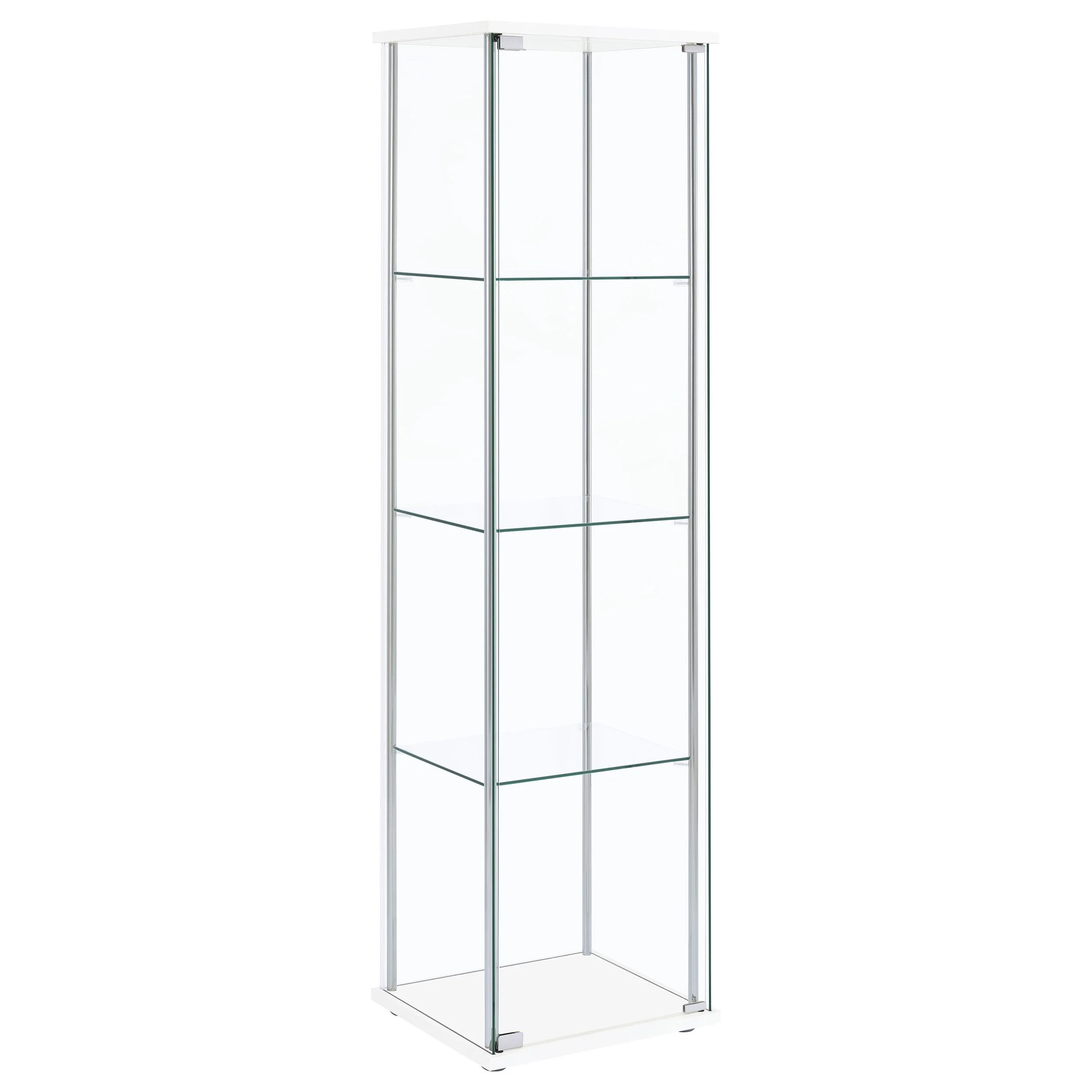 Coaster Furniture Bellatrix 951072 4-shelf Clear Glass Curio Cabinet – White