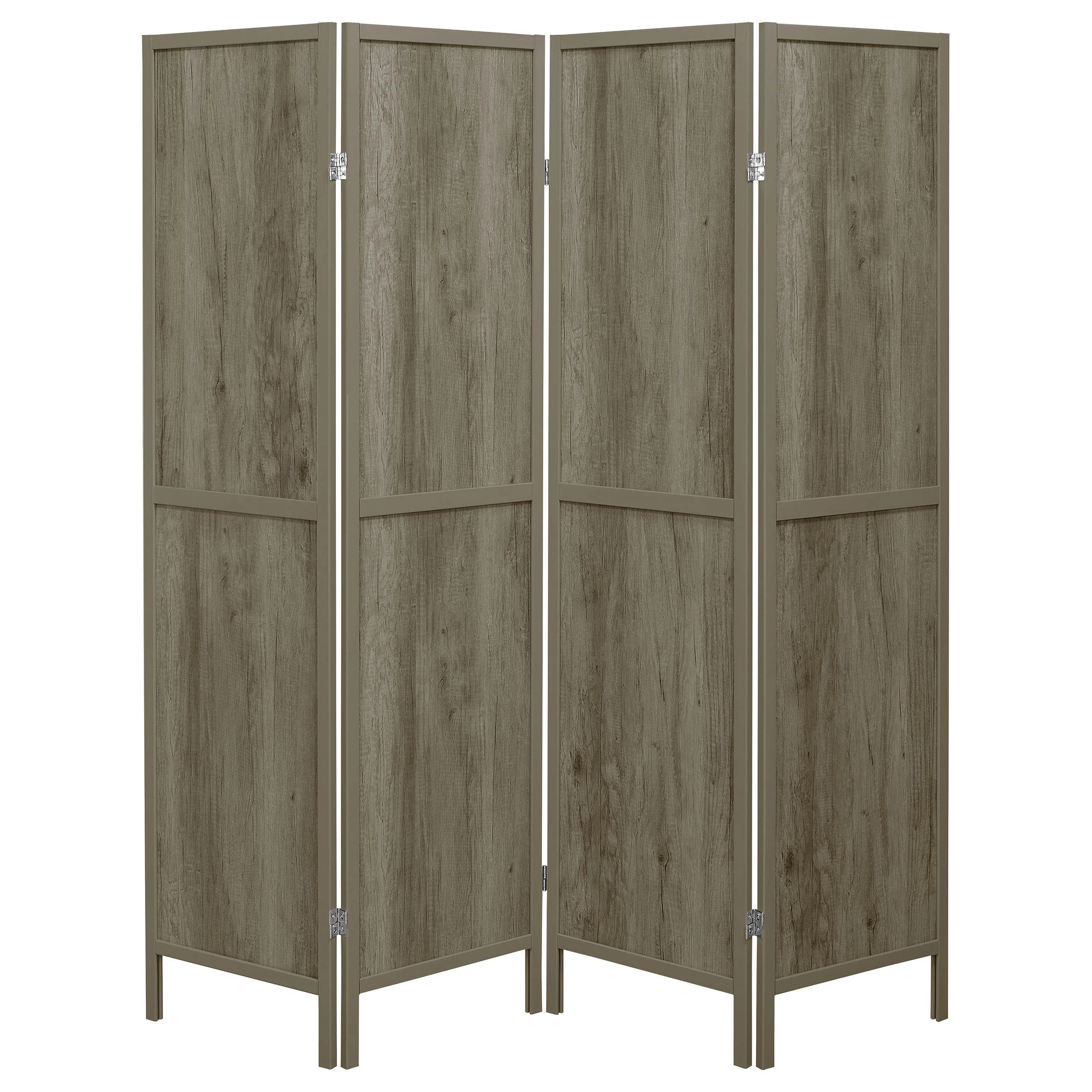 Coaster Furniture Deepika 961415 4-Panel Room Divider Folding Screen - Grey Driftwood - Image 2
