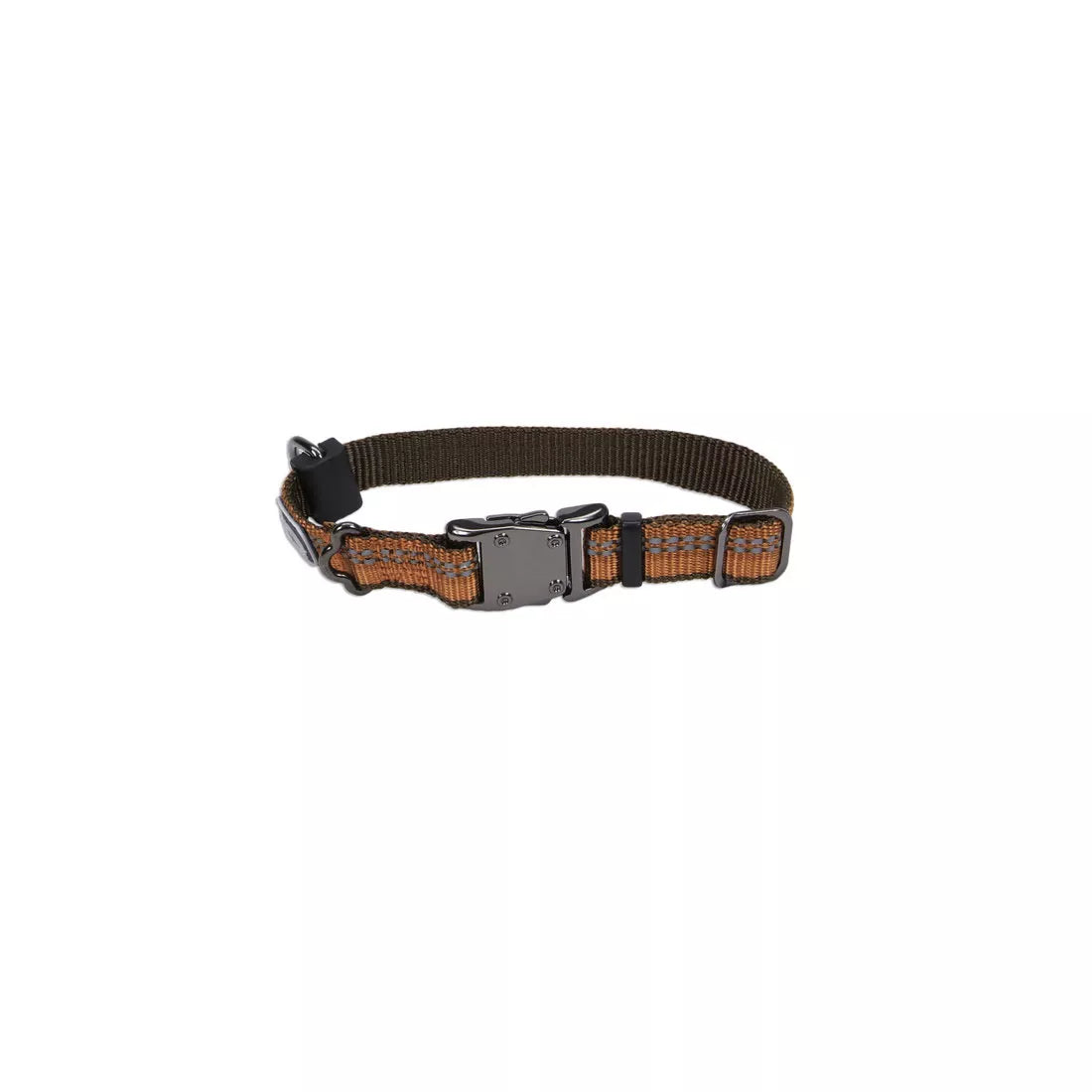 Coastal K9 Explorer 5/8in Wide 8-12in Reflective Adjustable Dog Collar Campfire Orange - Image 1