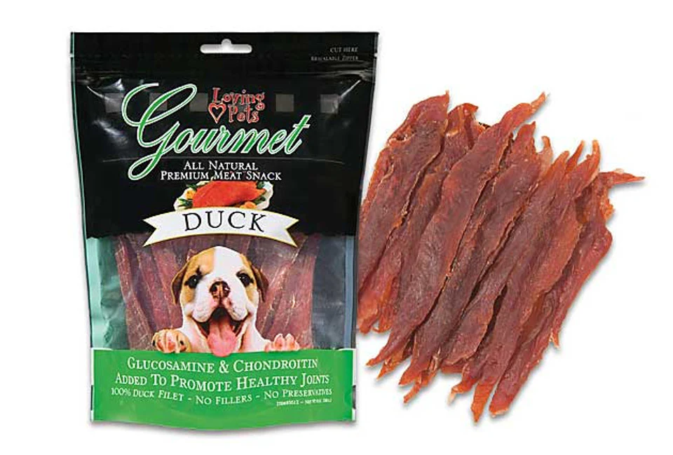 Loving Pets Dog Treat Gourmet Duck Filet Strips 12oz - Image 1