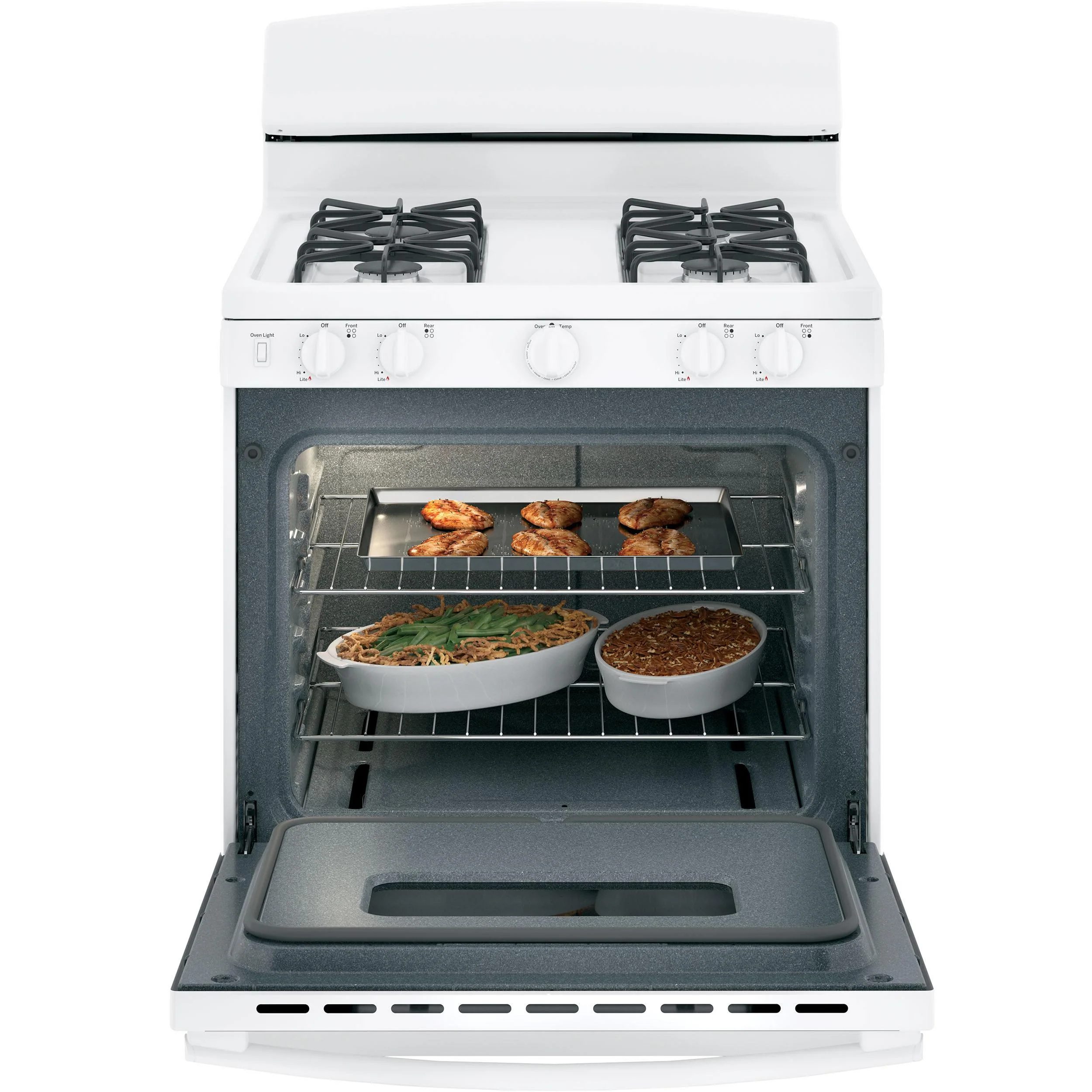 GE 30-inch Freestanding Gas Range with Front Controls JGBS10DEMWW - Image 3