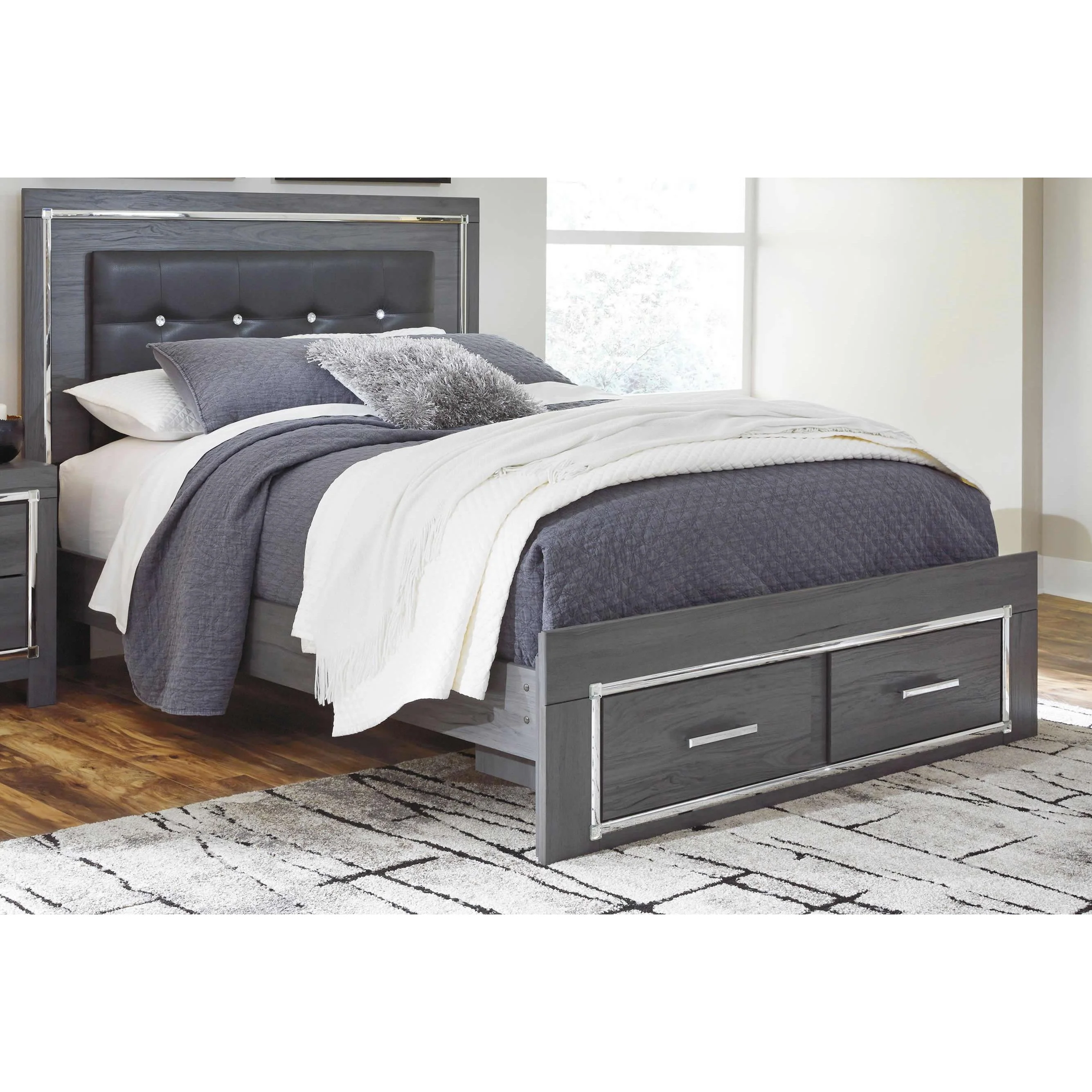 Signature Design by Ashley Lodanna Queen Panel Bed with Storage B214-57/B214-54S/B214-96 - Image 1