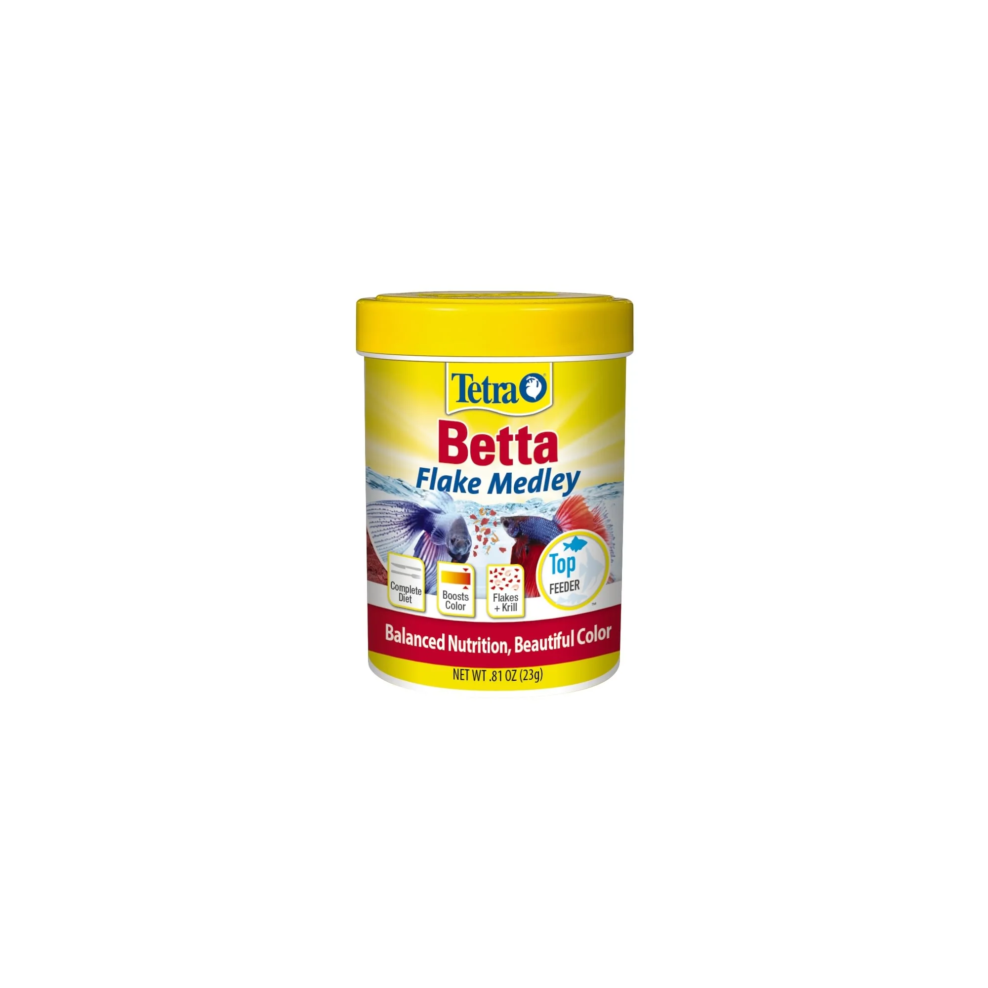 Tetra BettaMin Betta Fish Food Flakes  Shrimp  0.81 oz. Canister - Image 1