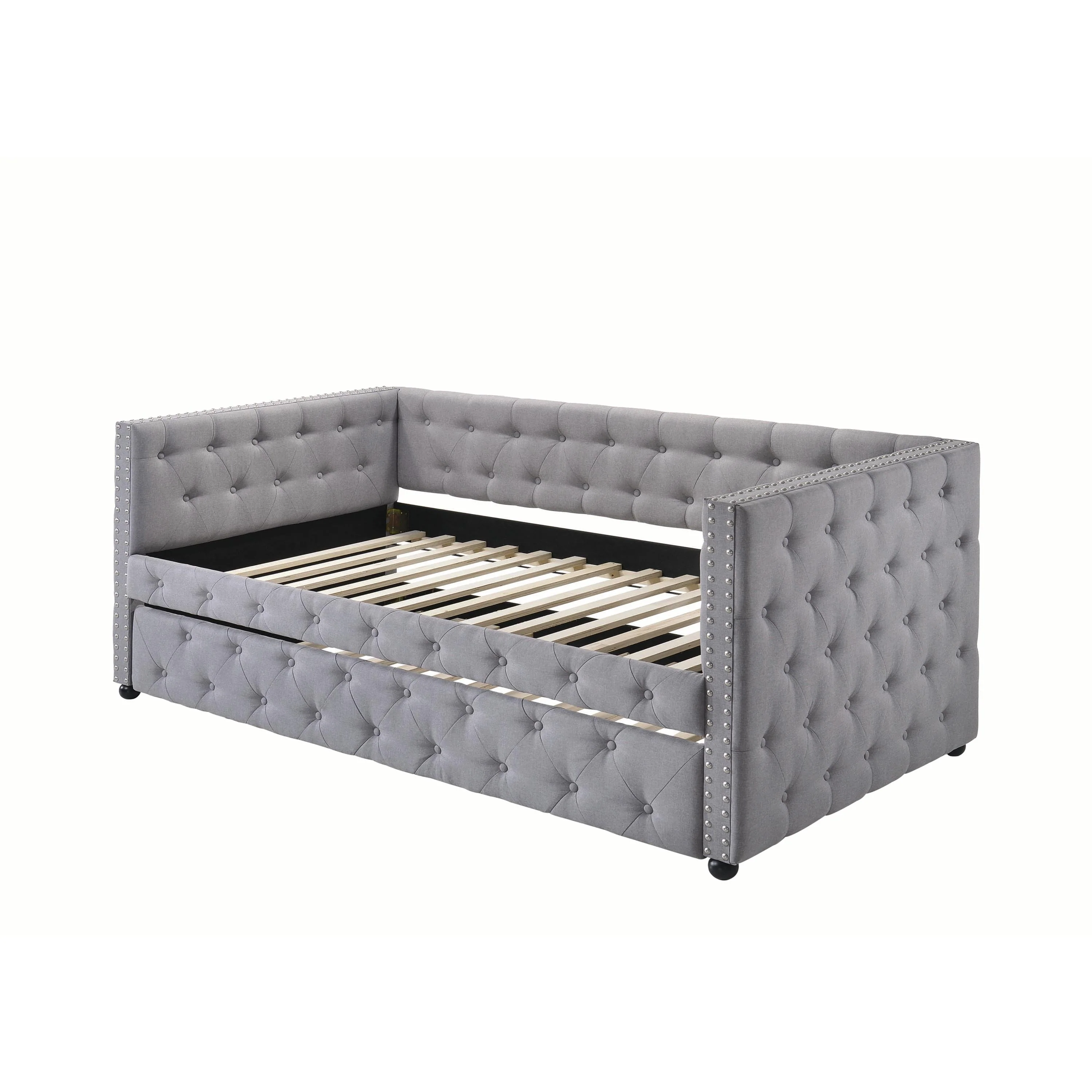 Coaster Furniture Mockern 302161 Upholstered Twin Daybed with Trundle – Grey