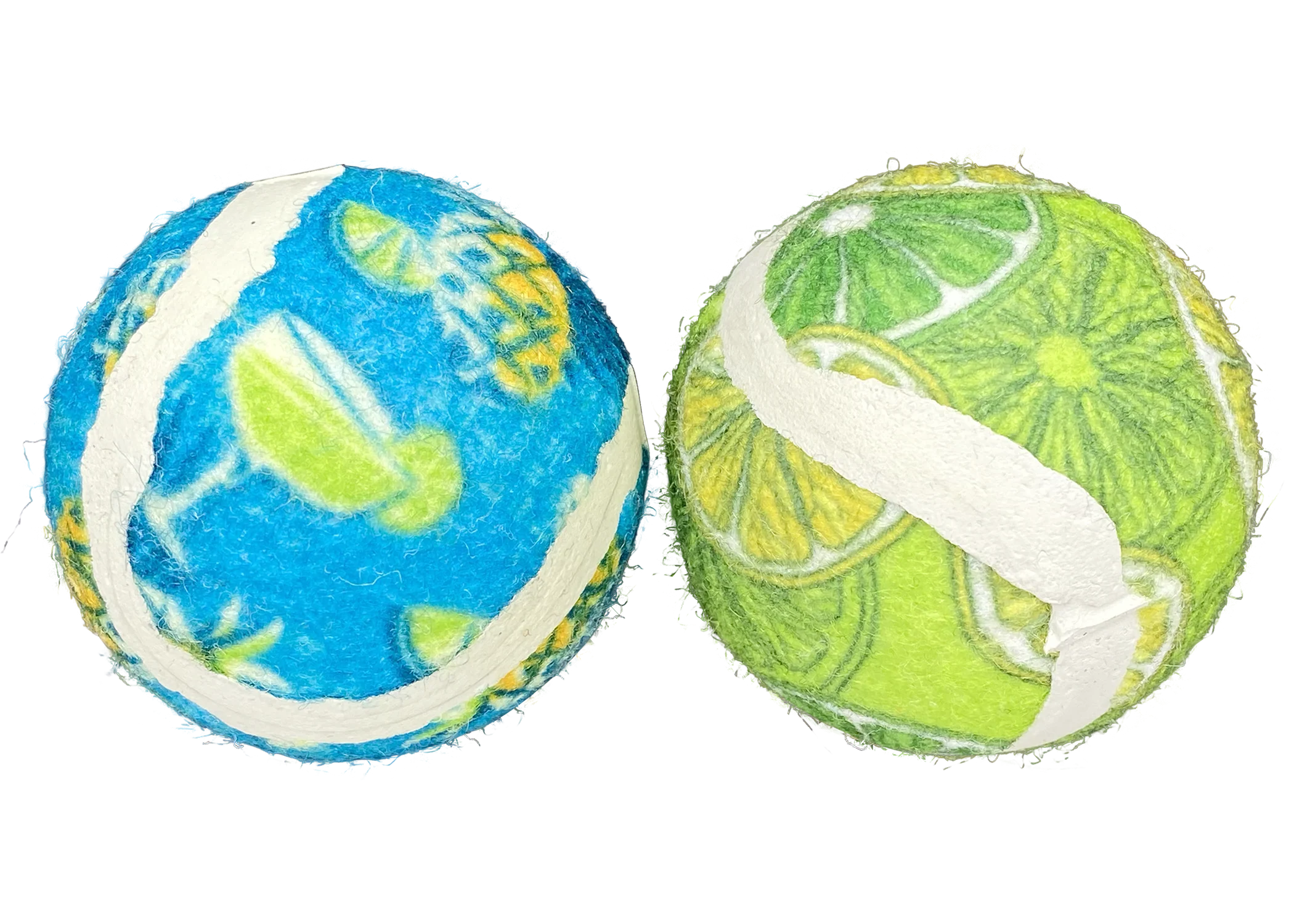 Multipet Cat Toy Margaritaville Tennis Ball 2pk Assorted - Image 1