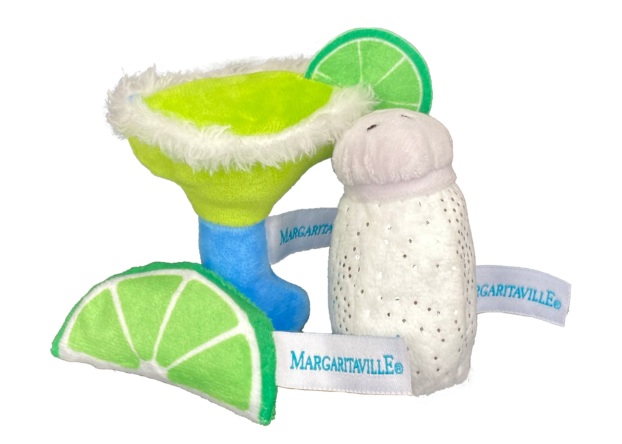 Multipet Cat Plush Toy Margaritaville Margarita Salt Lime 3pk Catnip - Image 1