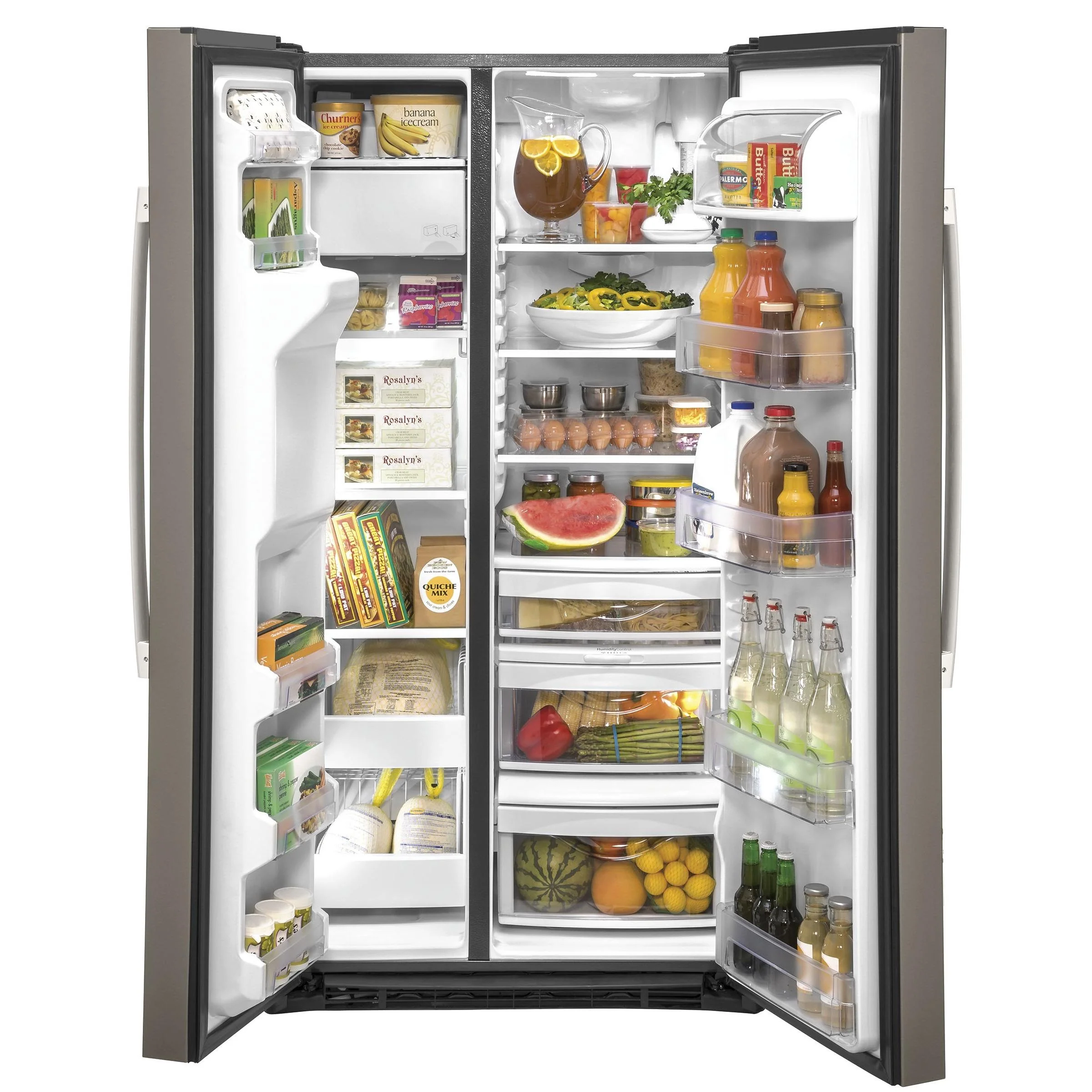 GE 36-inch, 21.8 cu.ft. Counter-Depth Side-by-Side Refrigerator with Water and Ice Dispensing System GZS22IMNES - Image 3