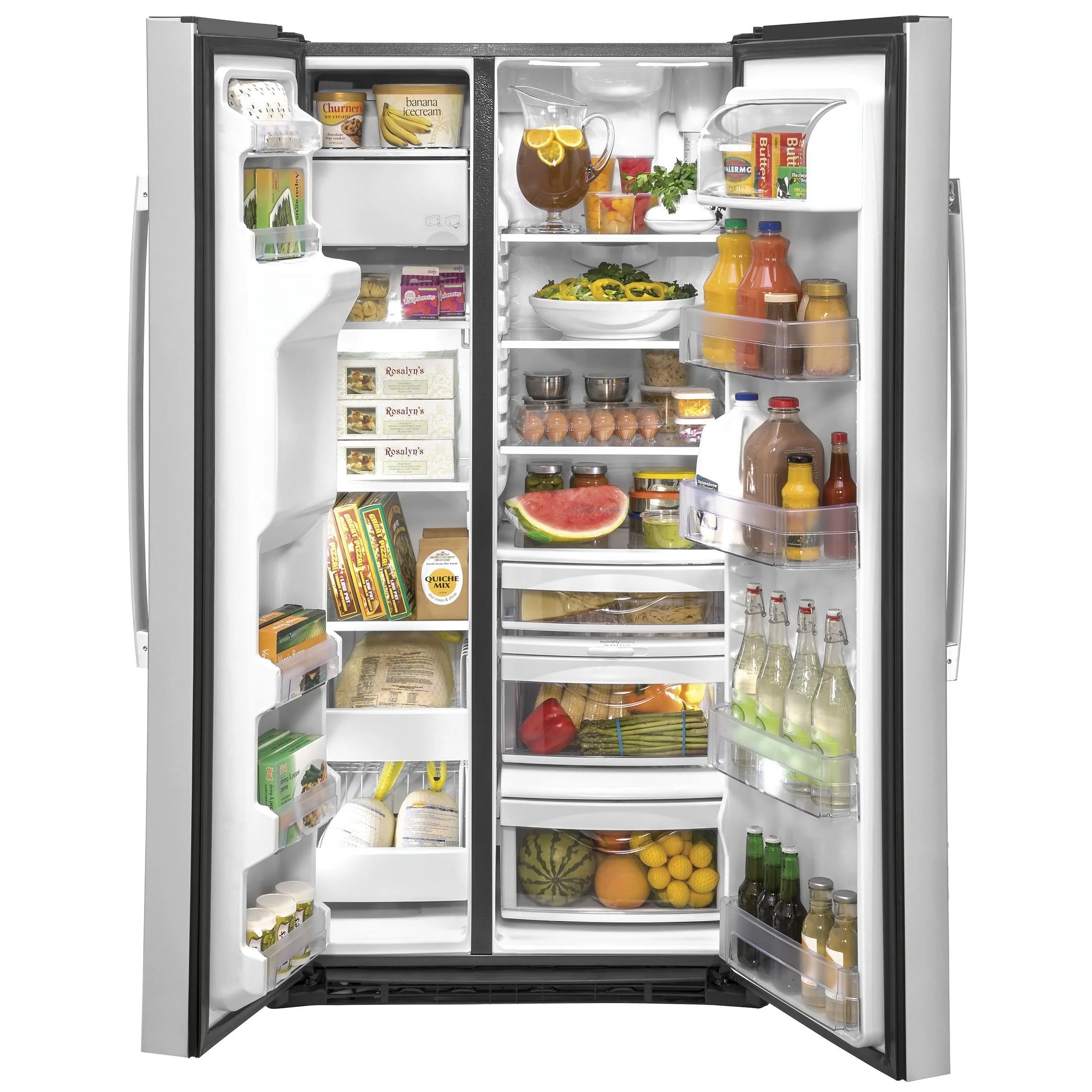 GE 36-inch, 21.8 cu.ft. Counter-Depth Side-by-Side Refrigerator with Water and Ice Dispensing System GZS22IYNFS - Image 3