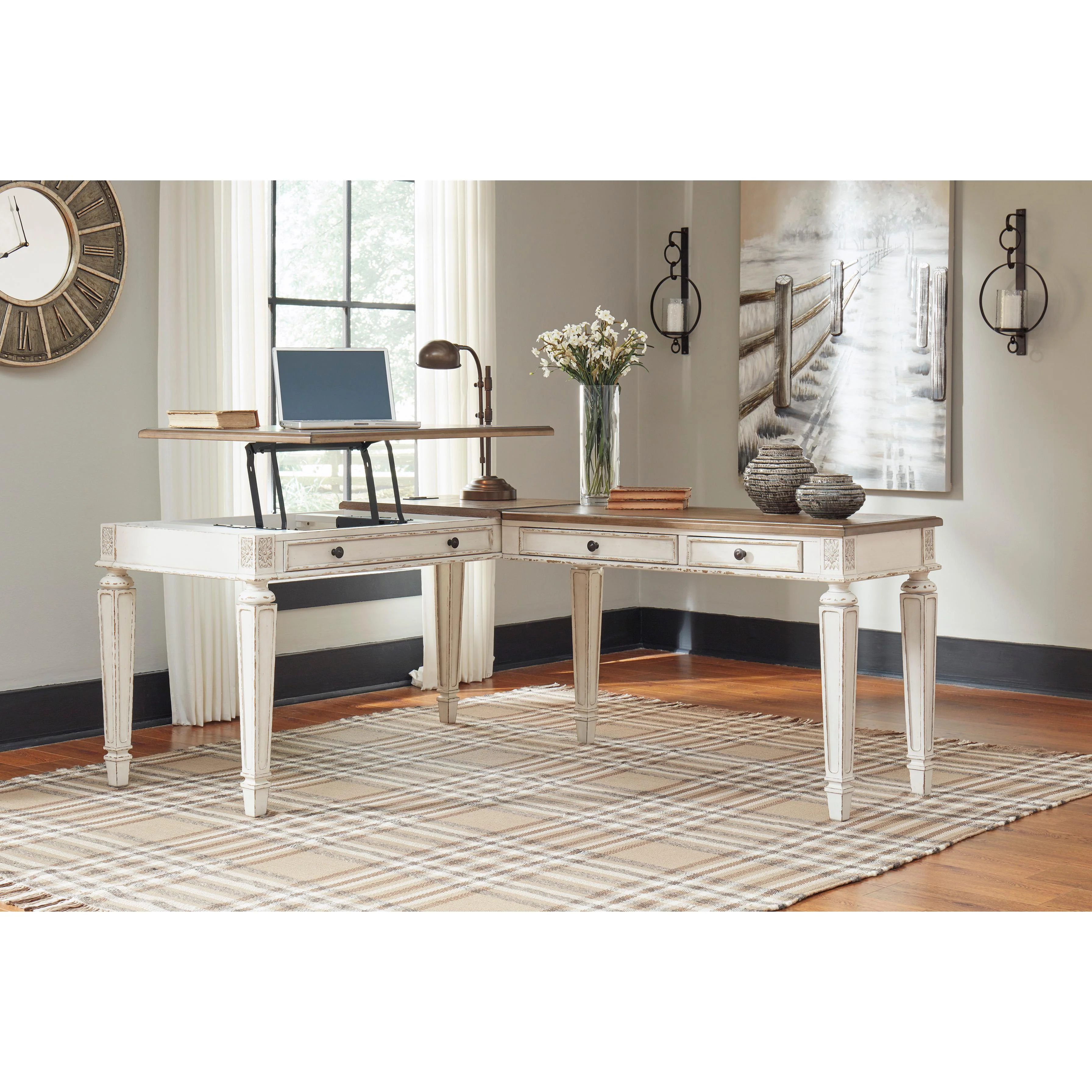 Signature Design by Ashley Realyn H743H2 2 pc Home Office Desk - Image 2