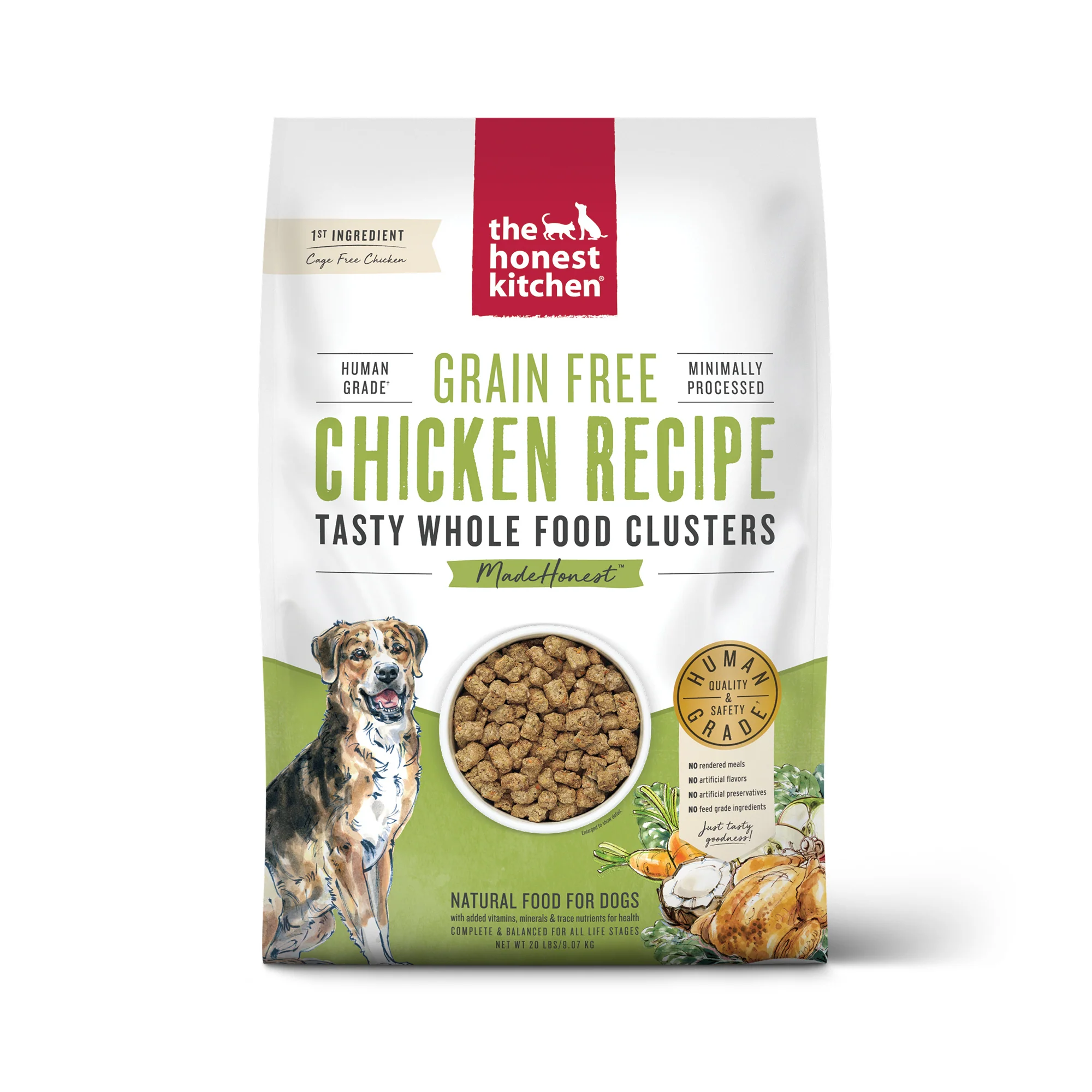 The Honest Kitchen Whole Food Clusters Grain Free Chicken Dry Dog Food 20lb - Image 1