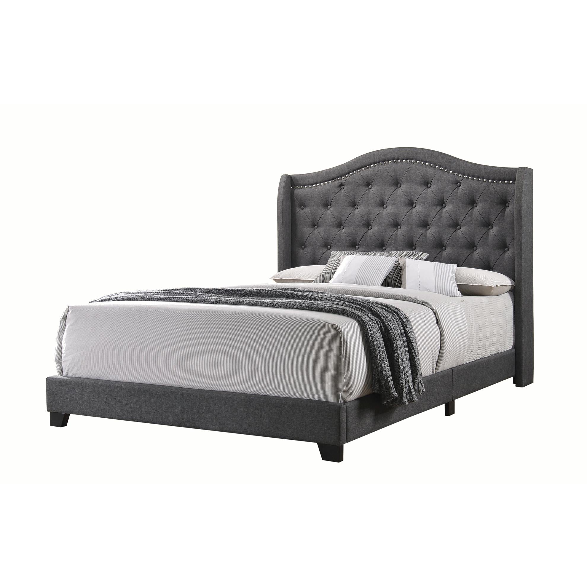 Coaster Furniture Sonoma 310072F Upholstered Full Wingback Bed – Grey