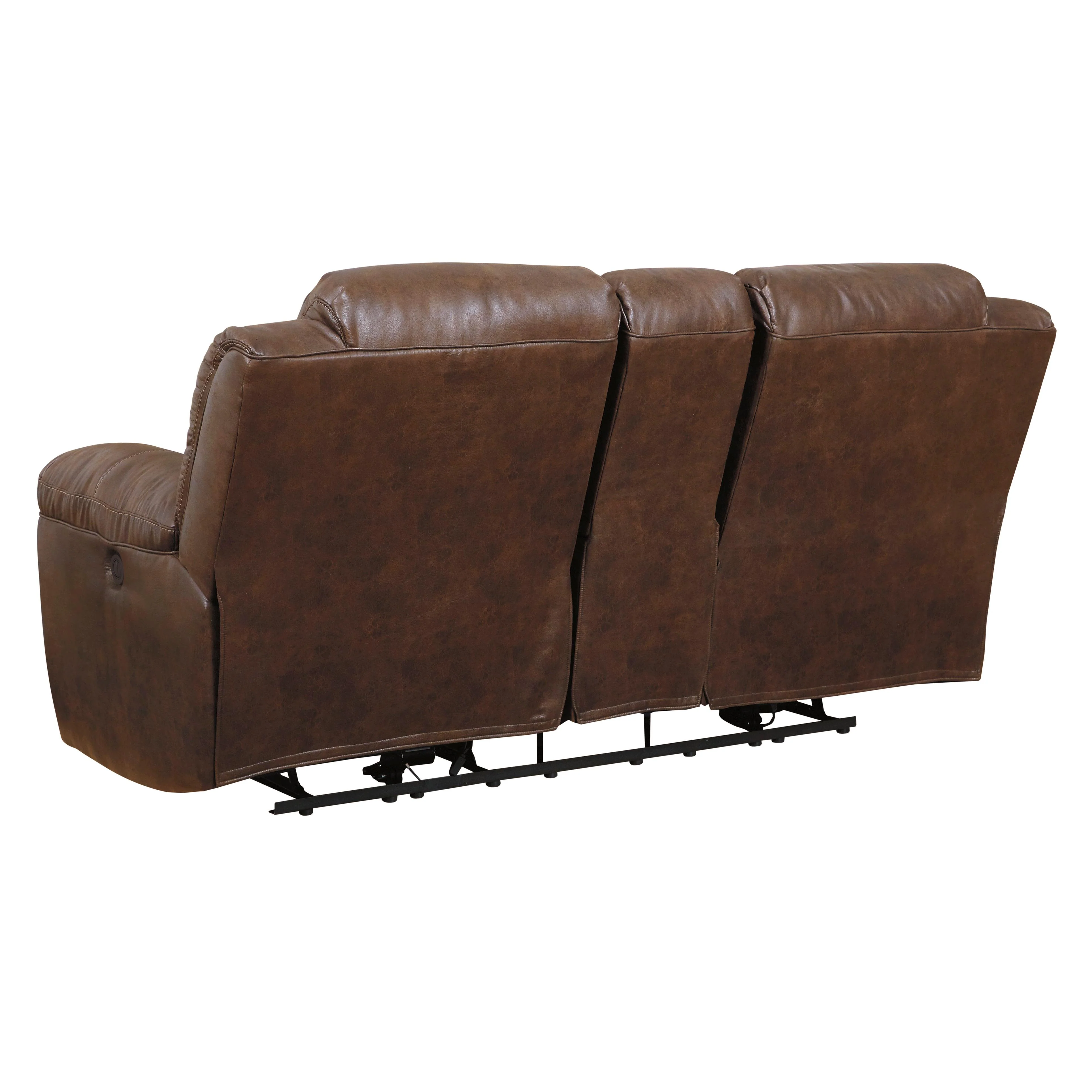 Signature Design by Ashley Stoneland Reclining Leather Look Loveseat with Console 3990494 - Image 3