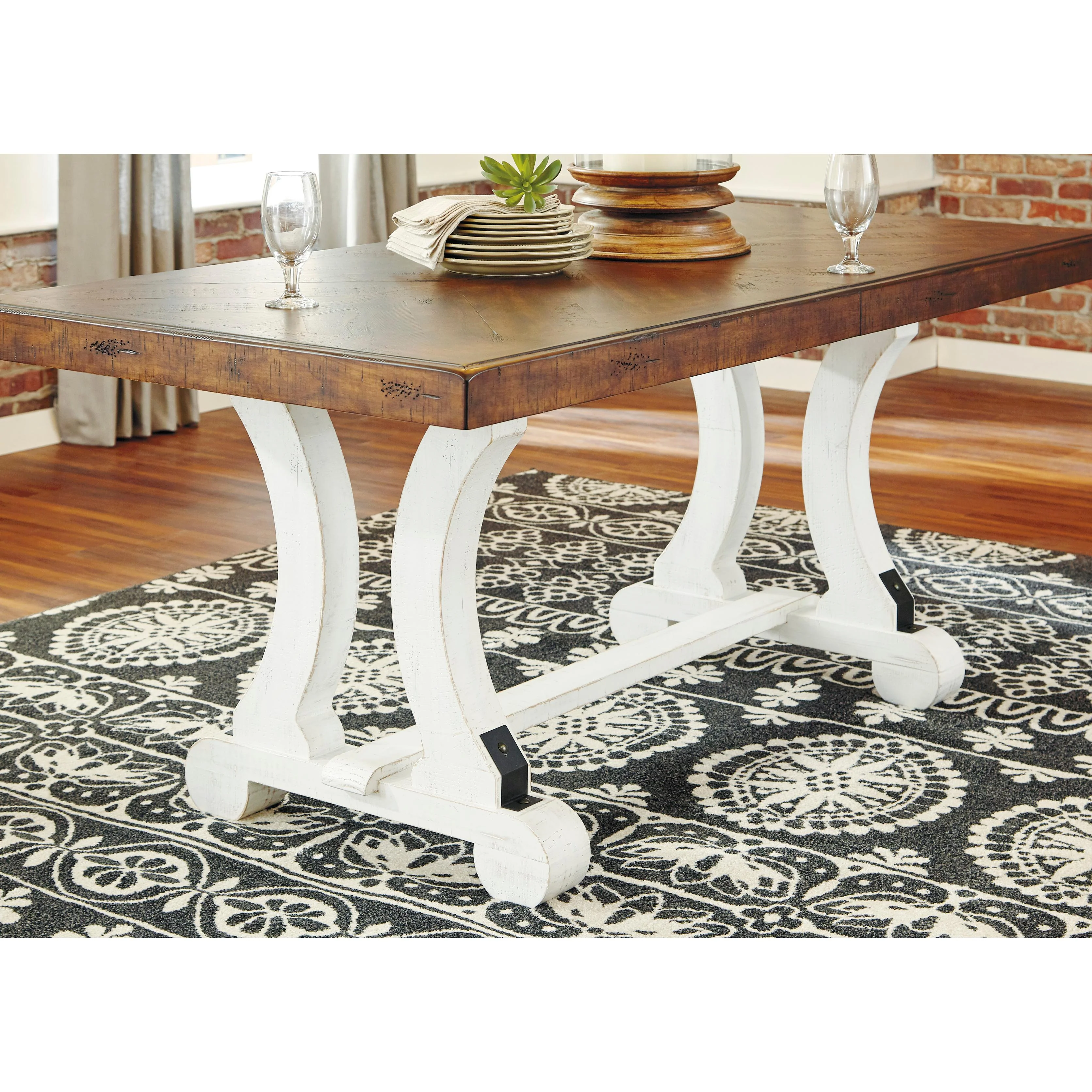 Signature Design by Ashley Valebeck Dining Table with Trestle Base D546-35 - Image 3