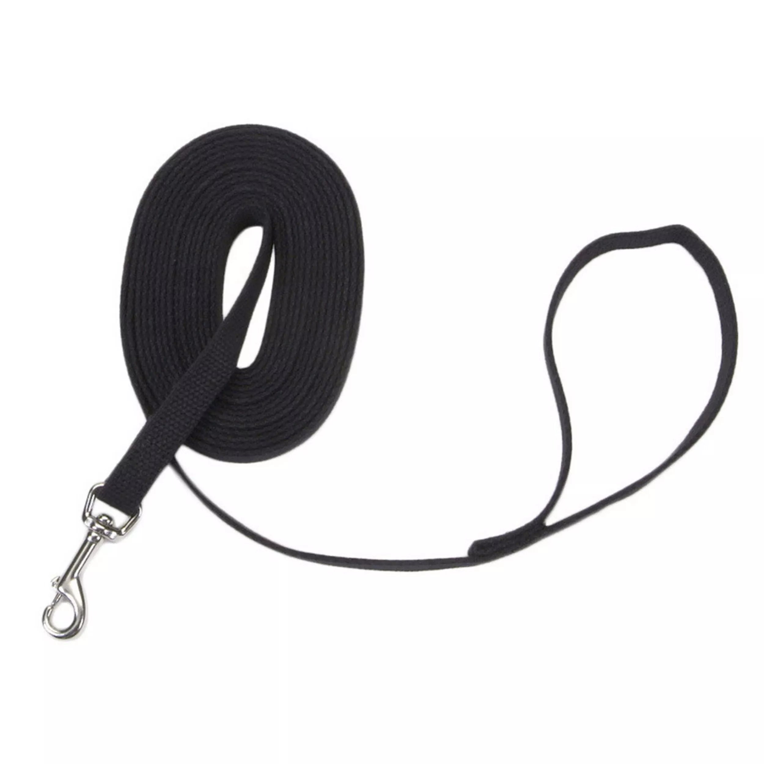 Coastal Train Right! Cotton Web Dog Training Leash 5/8in Wide 30Ft Black - Image 1