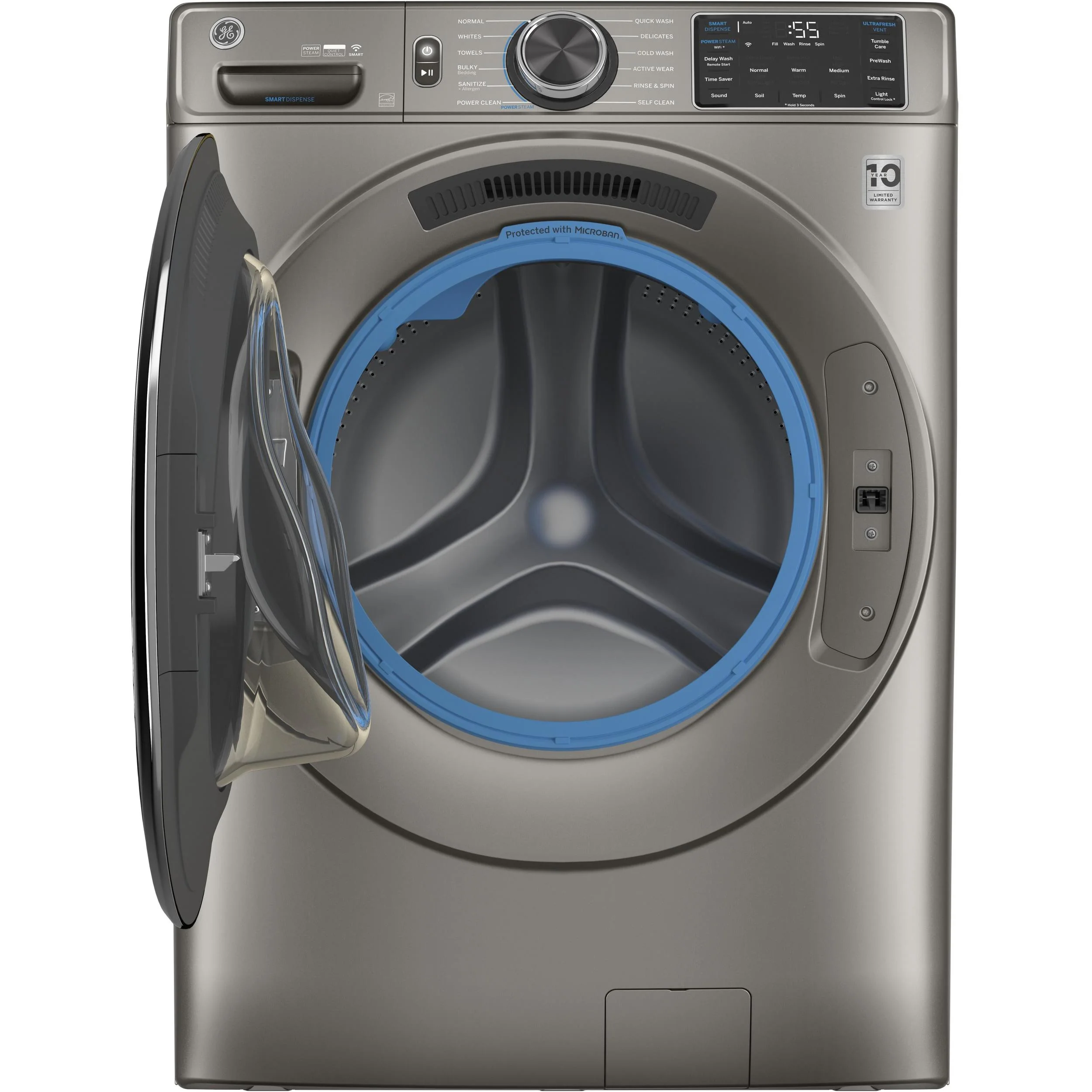 GE 4.8 cu. ft. Front Loading Washer with SmartDispense™ GFW650SPNSN - Image 2