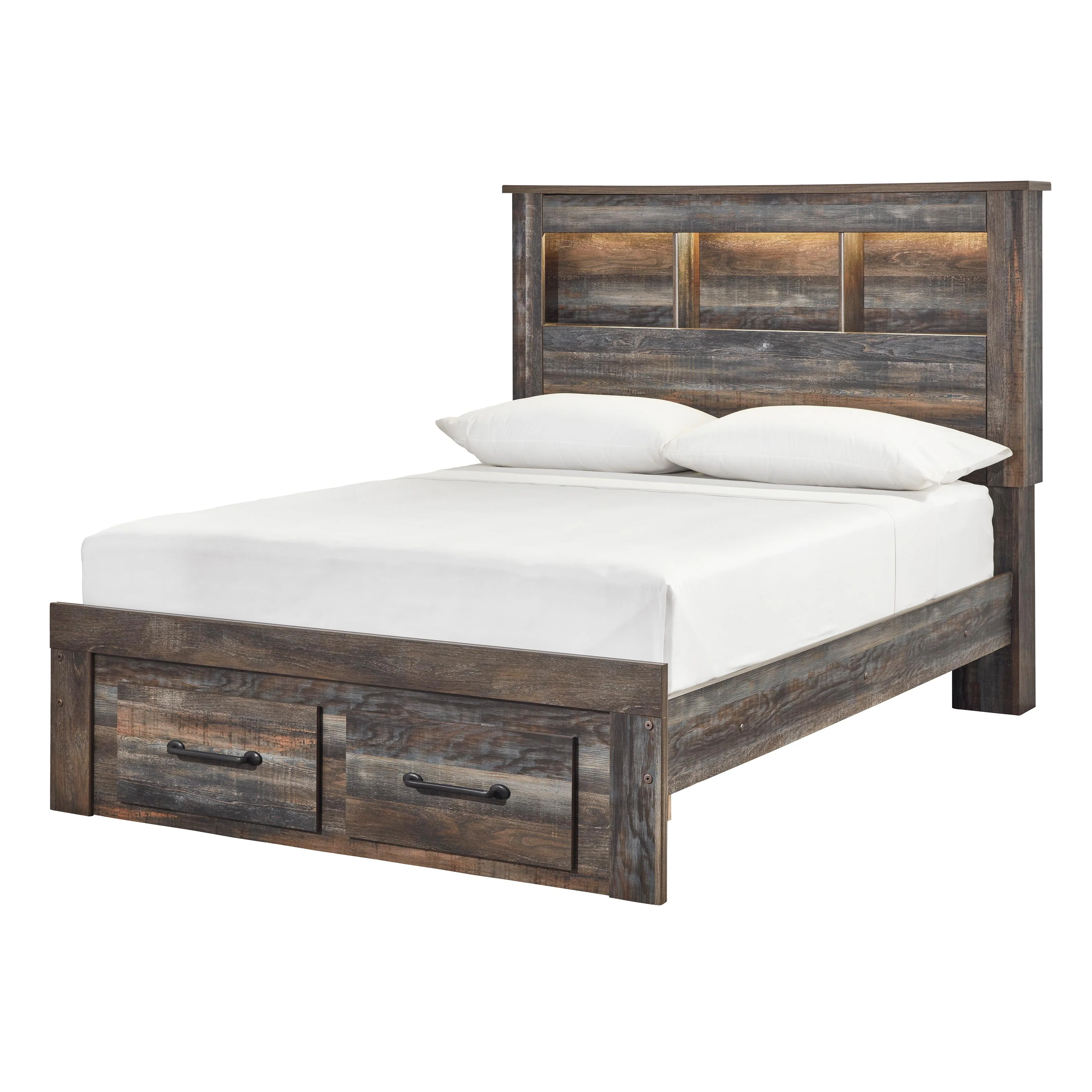 Signature Design by Ashley Drystan B211B21 Full Bookcase Bed with 2 Storage Drawers
