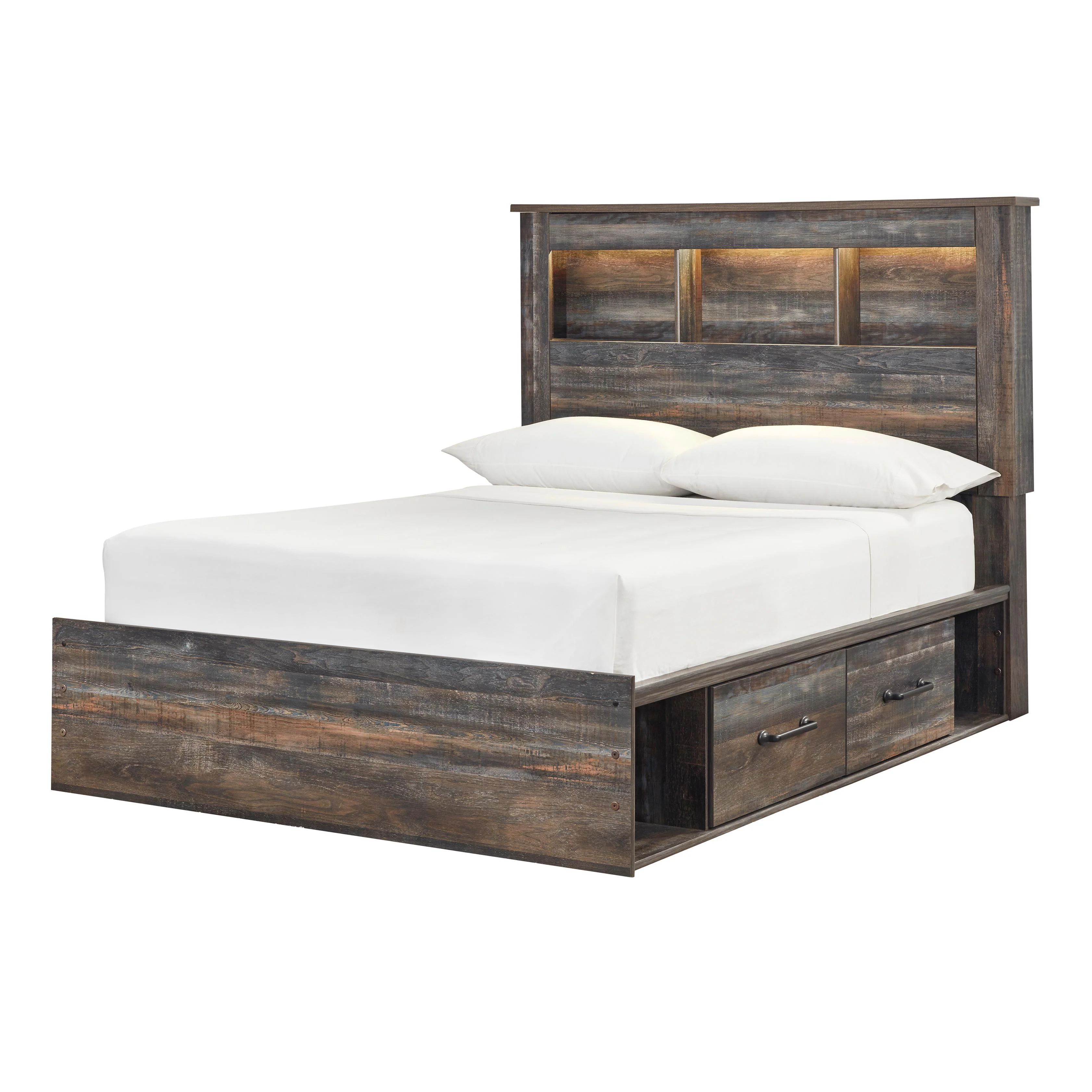 Signature Design by Ashley Drystan B211B44 Full Bookcase Bed with 2 Storage Drawers