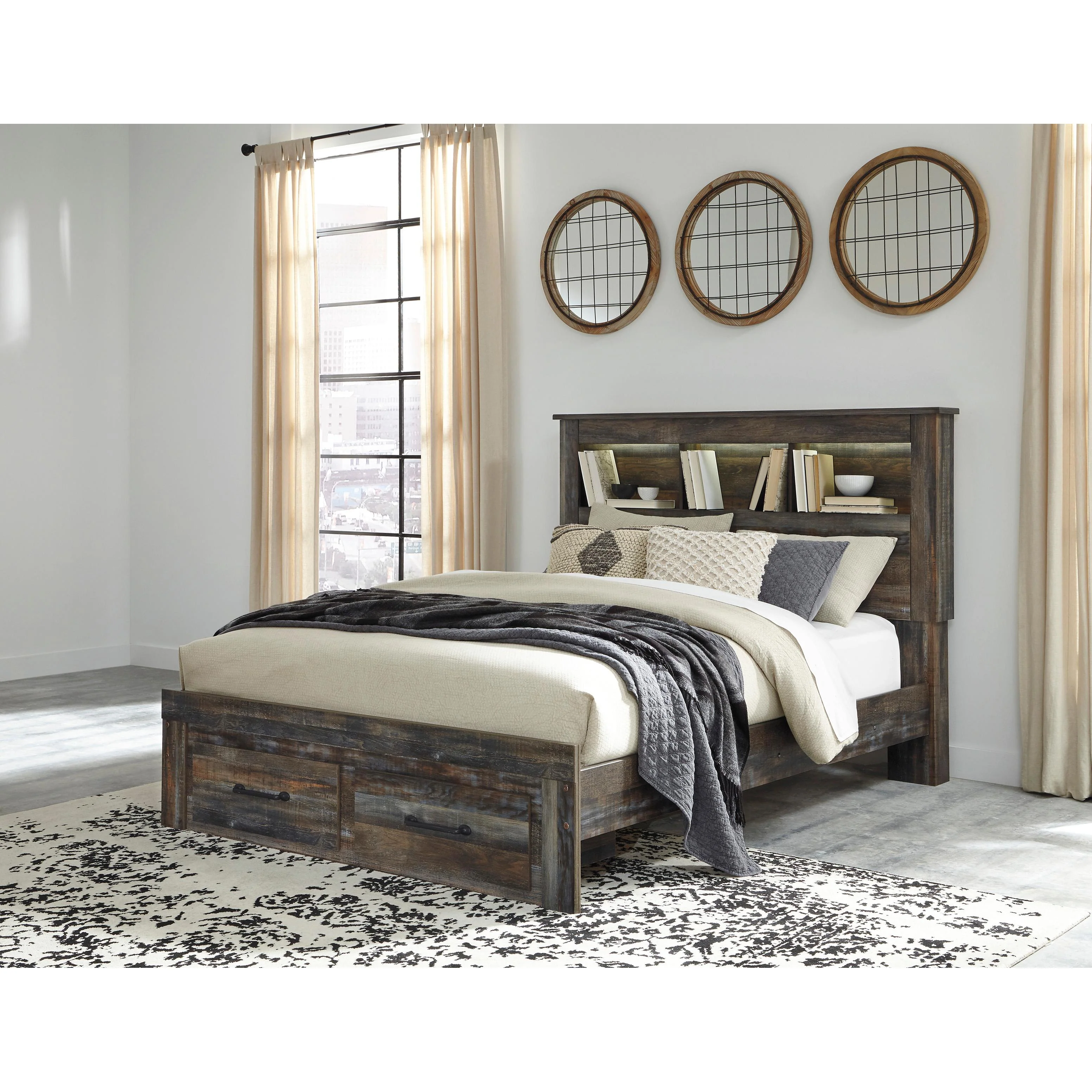 Signature Design by Ashley Drystan Queen Bookcase Bed with Storage B211-65/B211-54S/B211-96 - Image 2