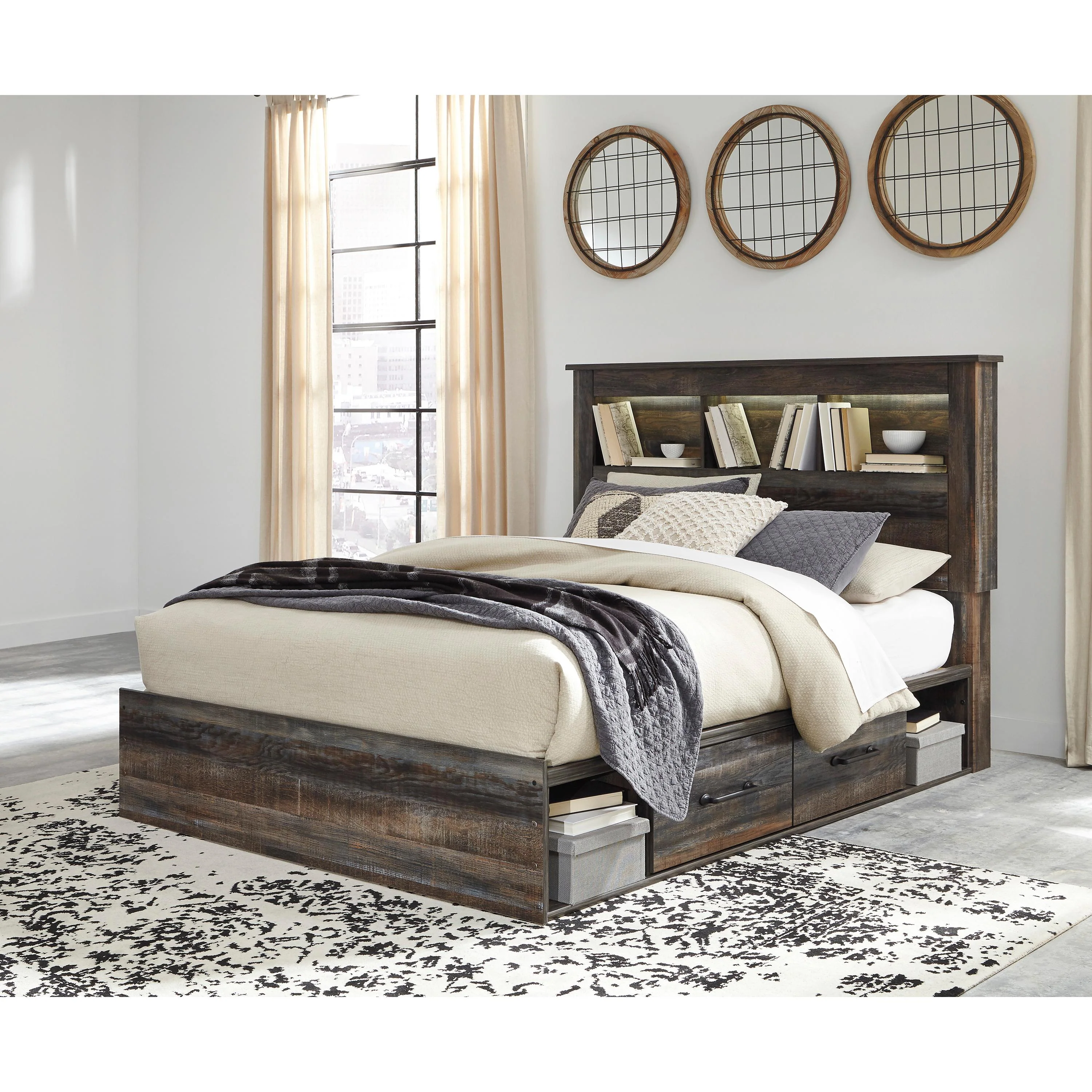 Signature Design by Ashley Drystan Queen Bookcase Bed with Storage B211-65/B211-54/B211-160/B100-13 - Image 2