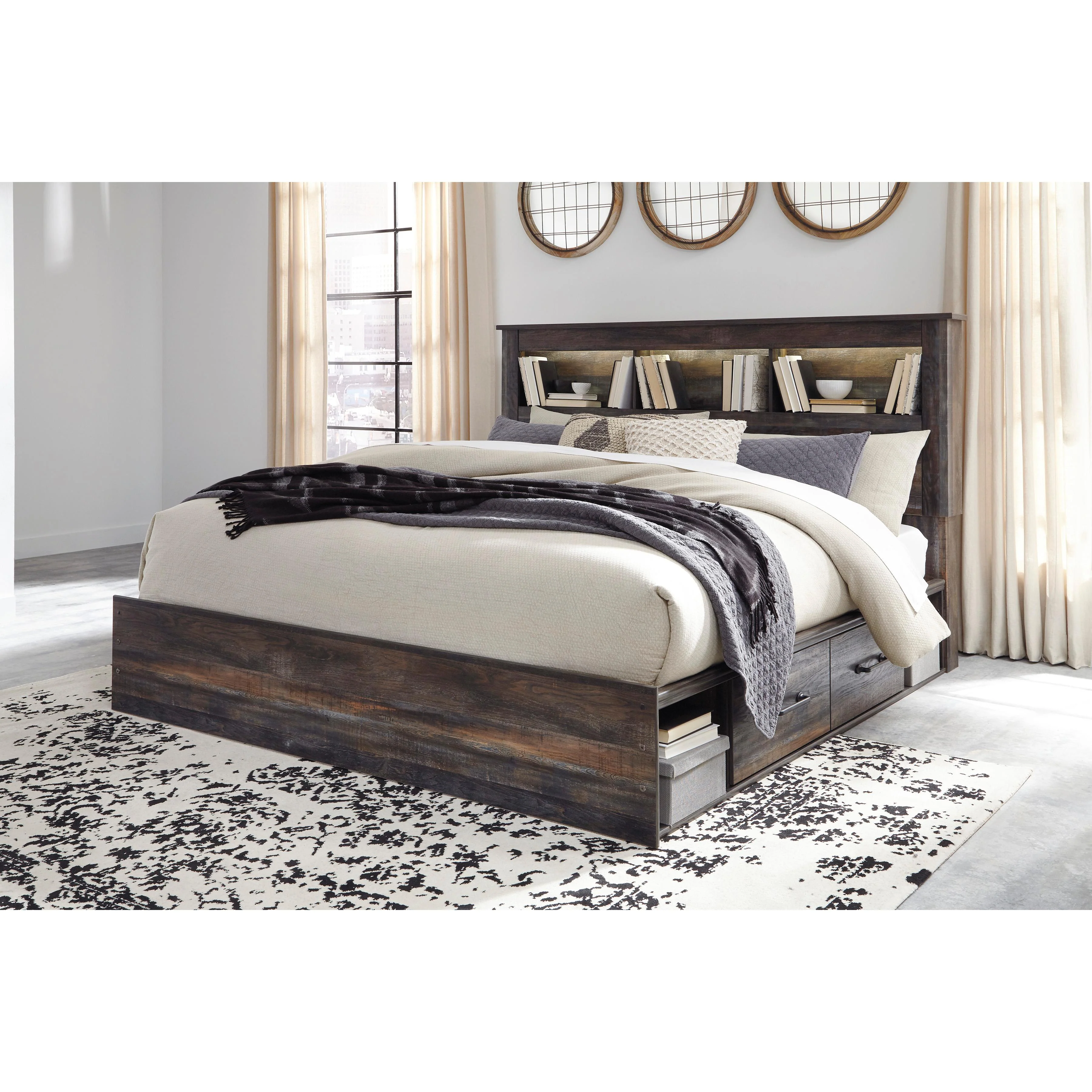 Signature Design by Ashley Drystan King Bookcase Bed with Storage B211-69/B211-56/B211-60/B211-60/B100-14 - Image 2