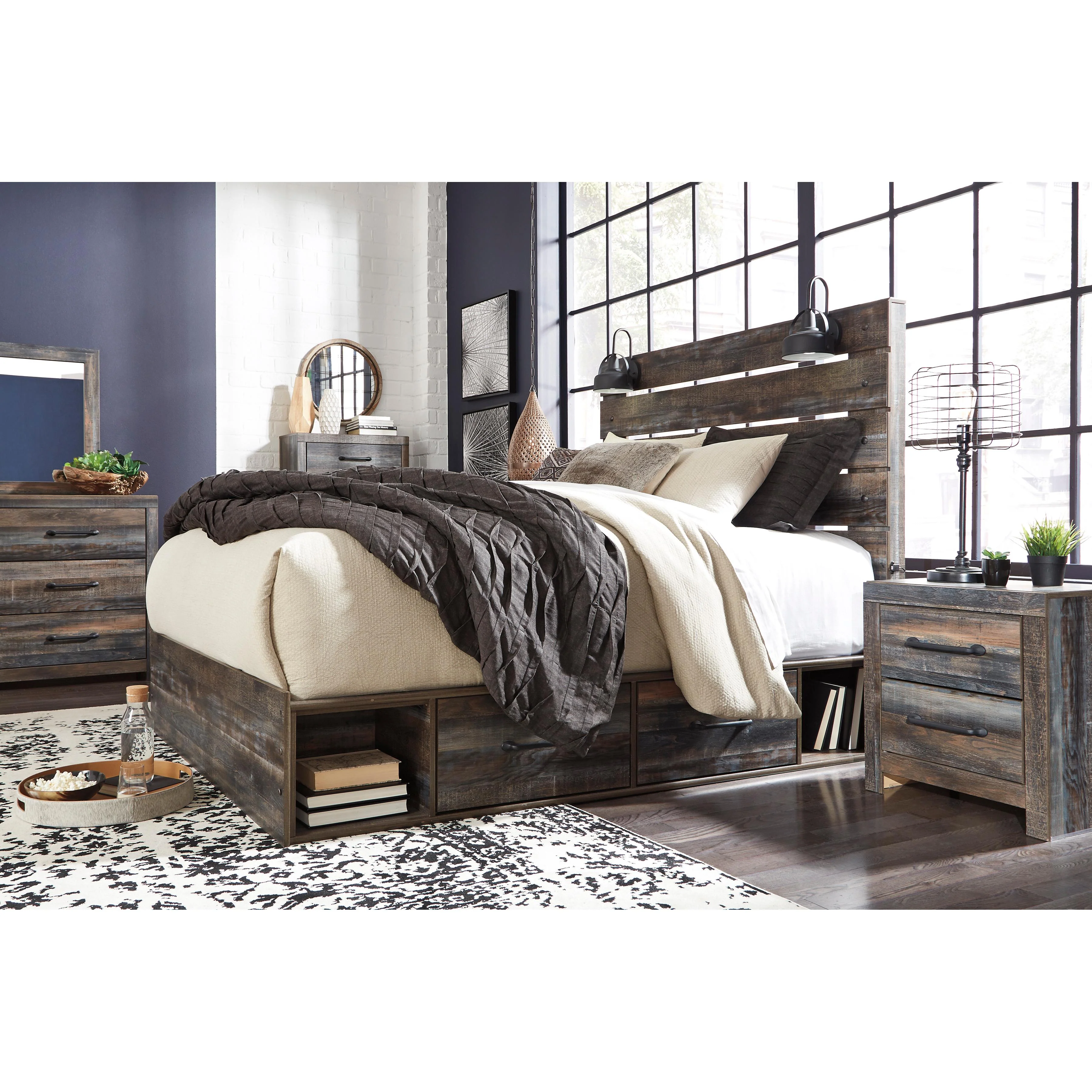 Signature Design by Ashley Drystan Queen Panel Bed with Storage B211-57/B211-54/B211-160/B100-13 - Image 3