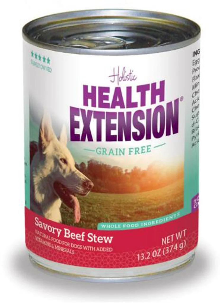 Health Extension Savory Beef Stew Canned Wet Dog Food  13.2 Oz Can - Image 1