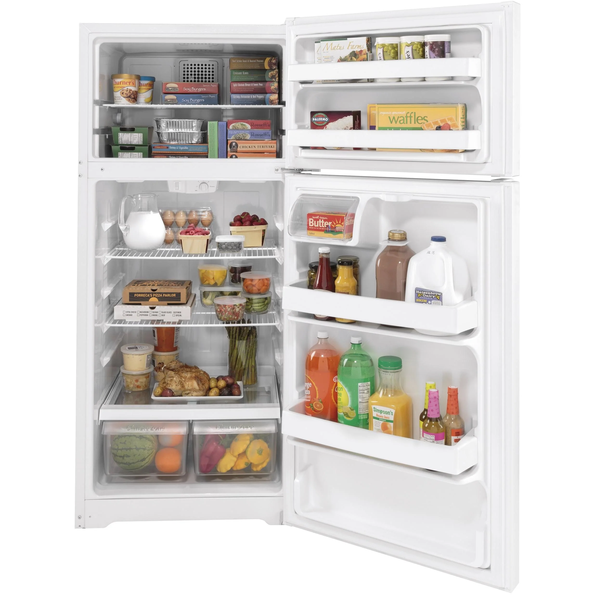 GE 28-inch, 16.6 cu. ft. Top-Freezer Refrigerator GTS17DTNRWW - Image 3