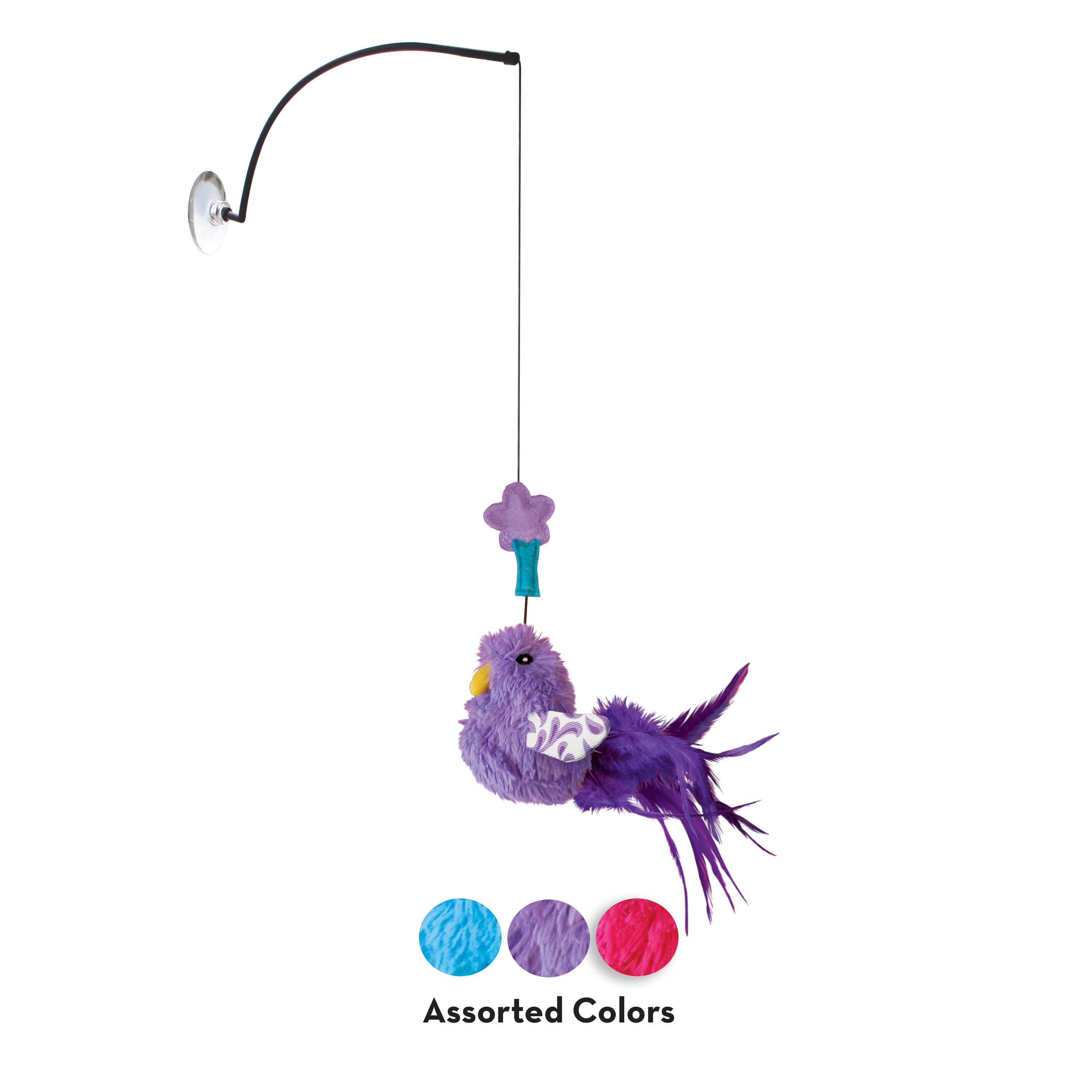 Kong Cat Toy Connects Window Teaser with Catnip Assorted Colors - Image 1