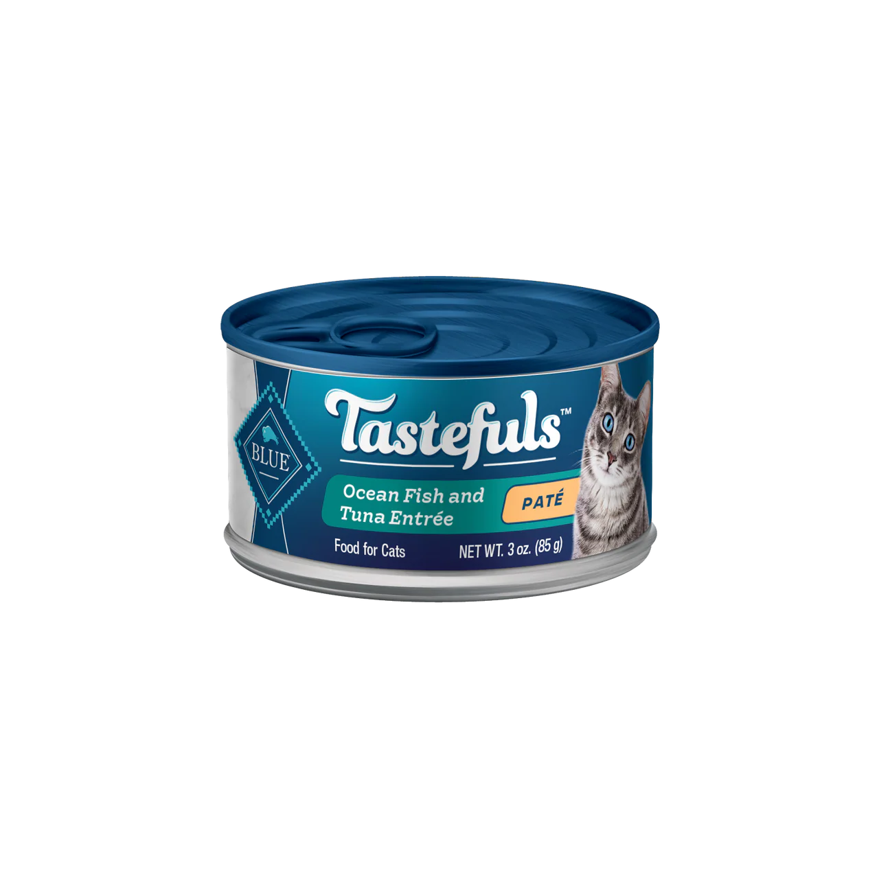 Blue Buffalo Tastefuls Ocean Fish & Tuna Entree Pate Canned Cat Food 3oz - Image 1