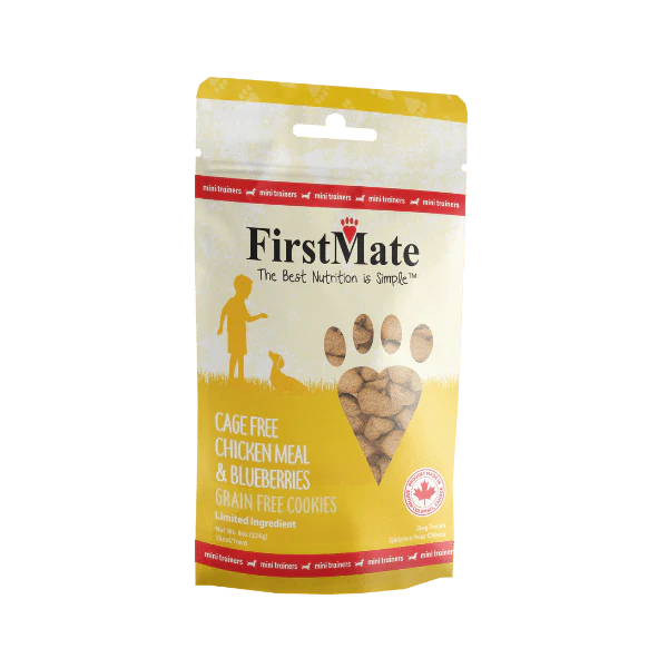 First Mate Cookies for Dogs Grain Free 8oz Mini Chicken and Blueberry