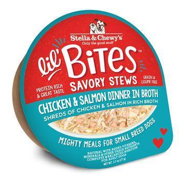 Stella & Chewys Dog Wet Lil Bites Stew Chicken & Salmon in Broth 2.7oz - Image 1