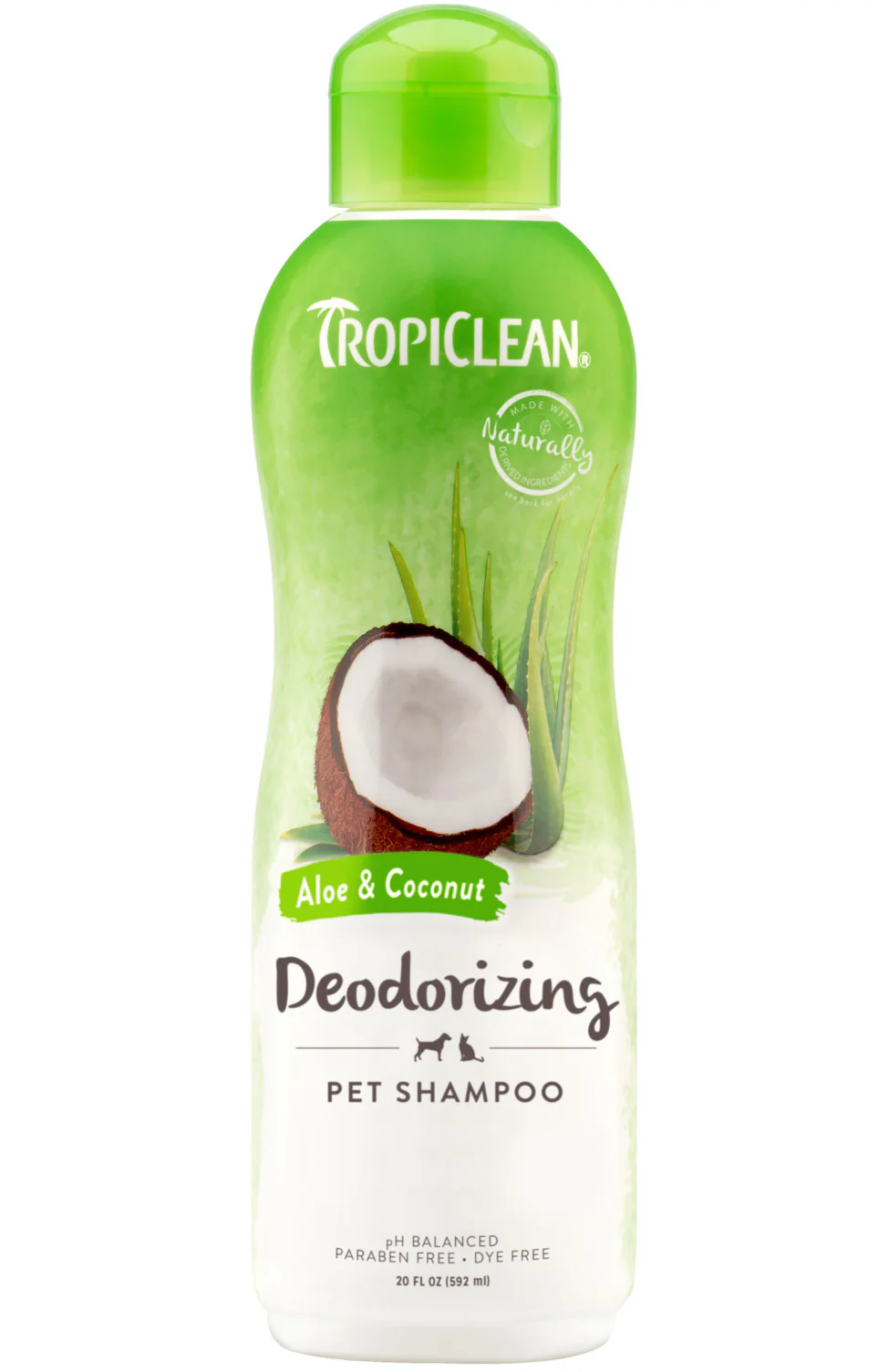 TropiClean Aloe & Coconut Deodorizing Shampoo for Pets, 20oz - Image 1