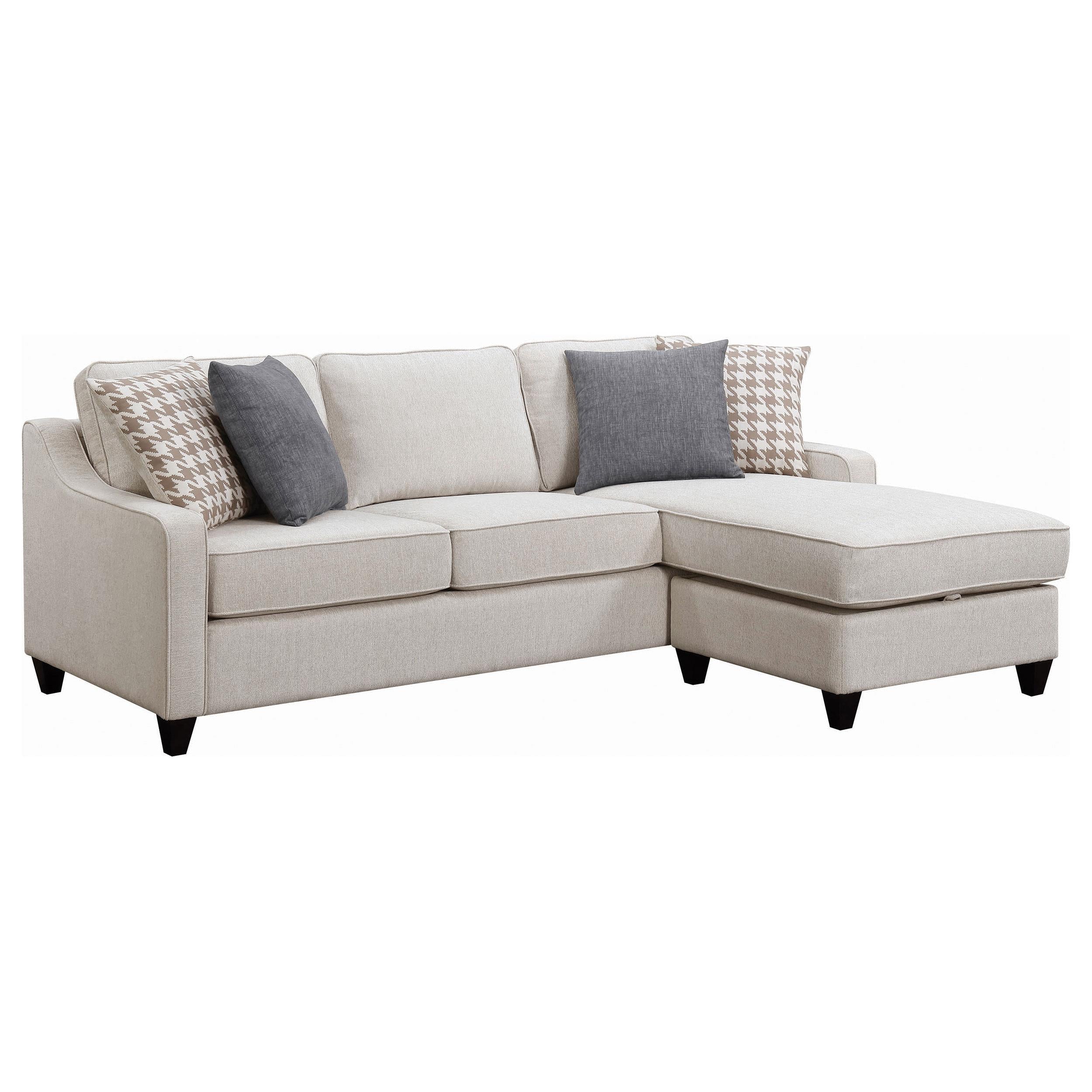 Coaster Furniture Mcloughlin 501840 Upholstered Sloped Arm Sectional Sofa – Platinum