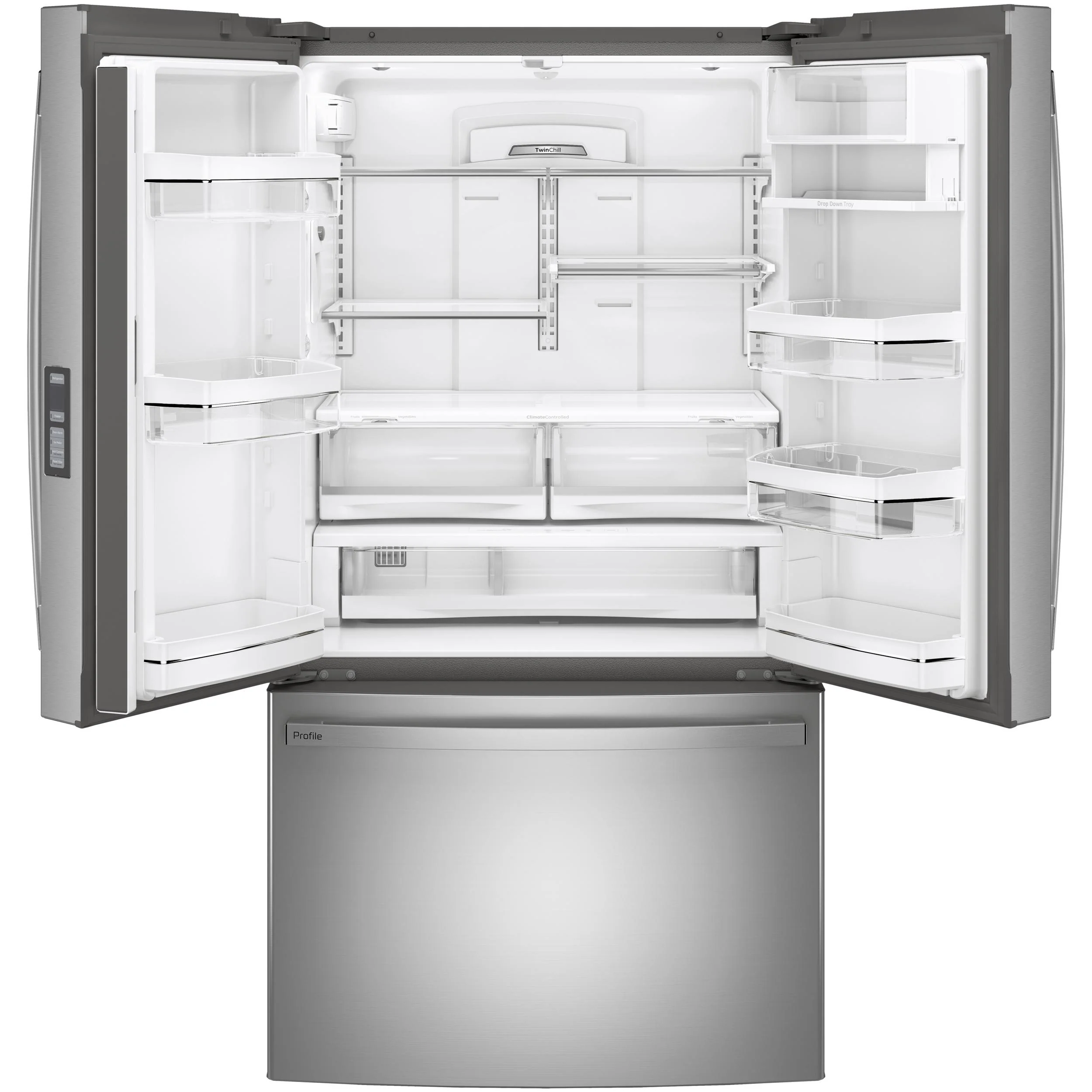 GE Profile 36-inch, 23.1 cu. ft. Counter-Depth French 3-Door Refrigerator with Interior Ice Maker PWE23KYNFS - Image 2
